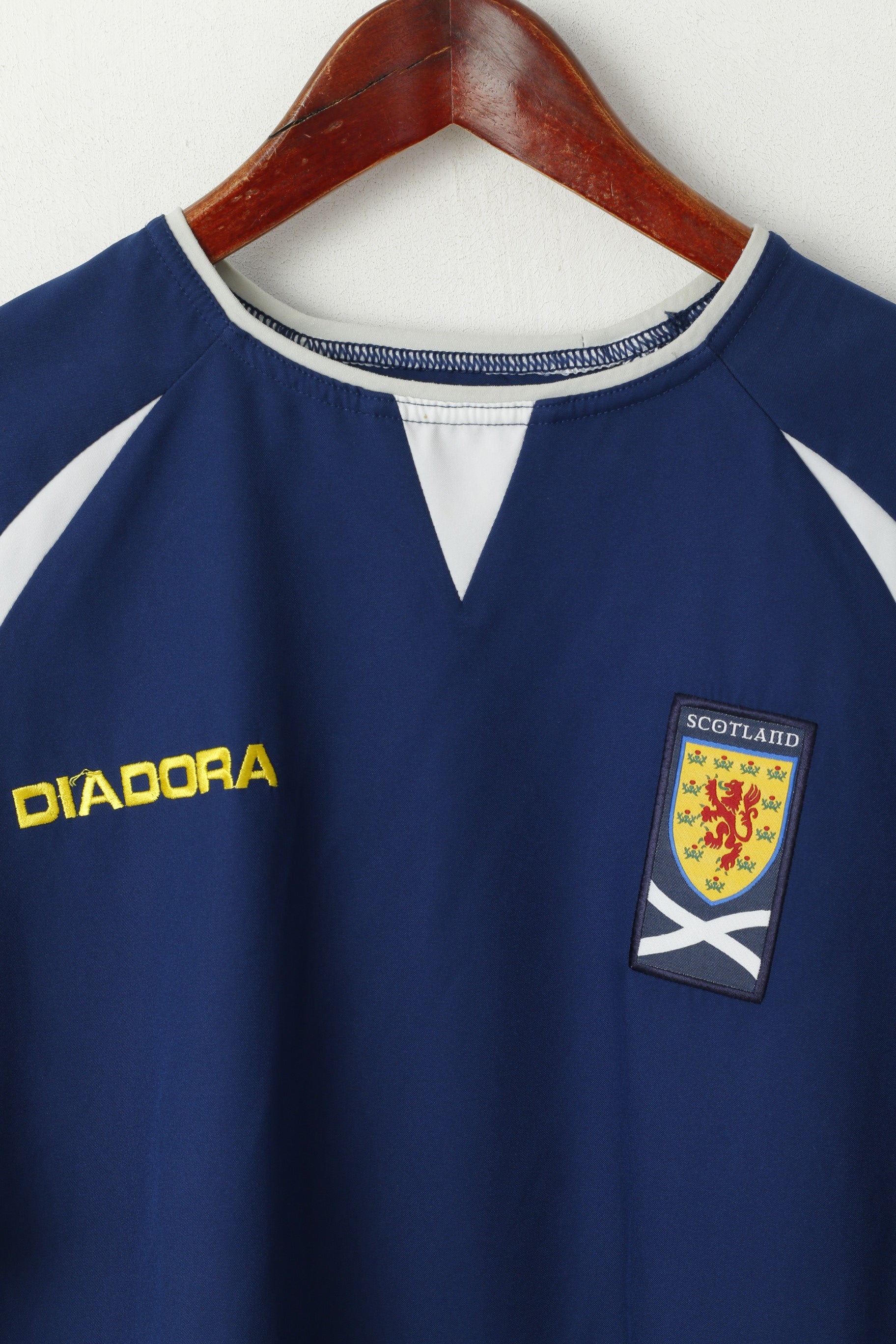 Diadora Men S Shirt Navy Crew Neck Scotland Football Jersey Top