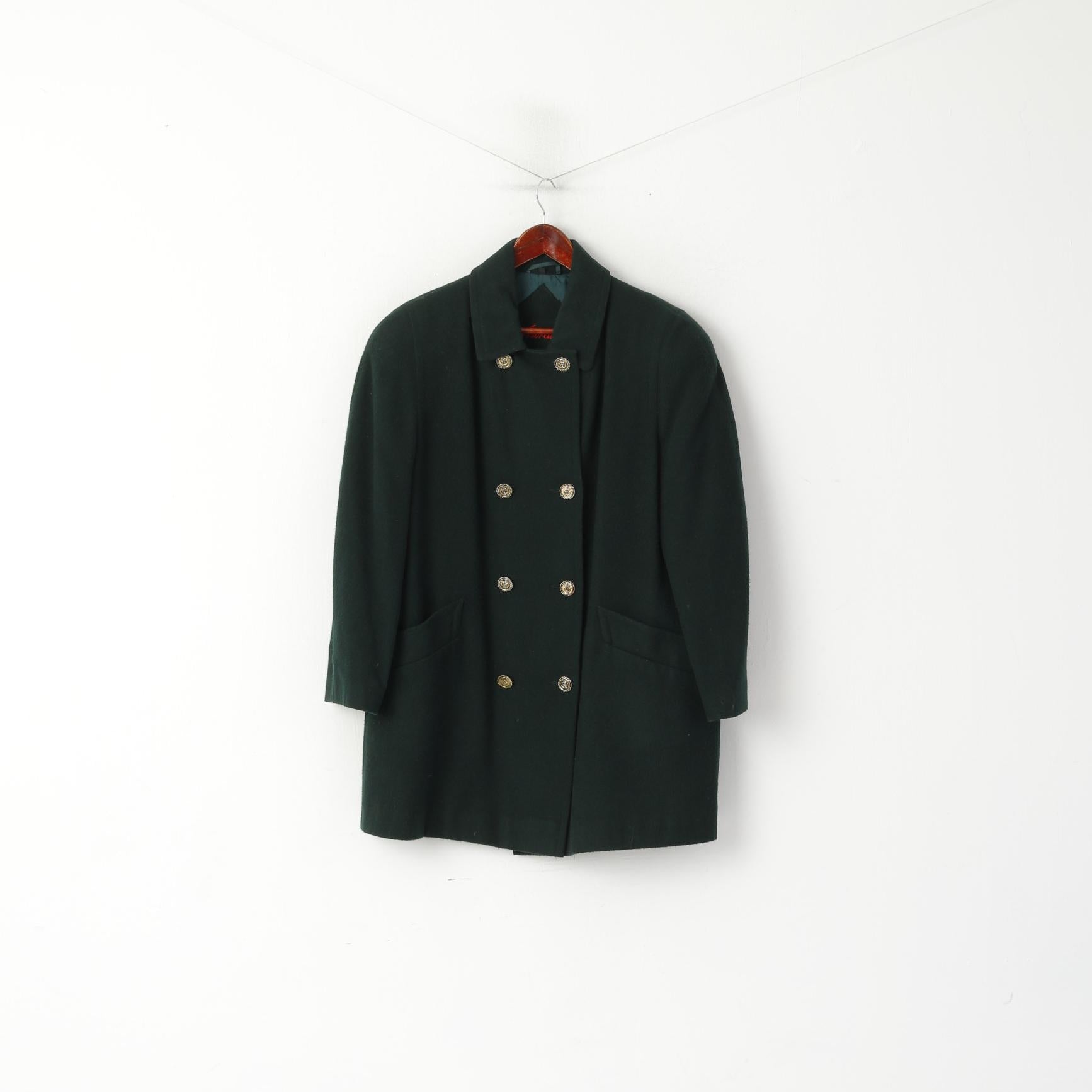 Astraka Femmes 16 XL Manteau Vert Laine vintage Double Breasted Veste Classique
