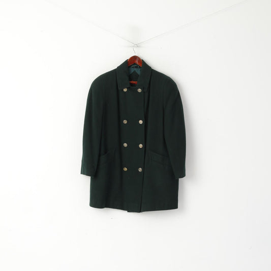 Cappotto Astraka Donna 16 XL Giacca classica doppiopetto vintage in lana verde