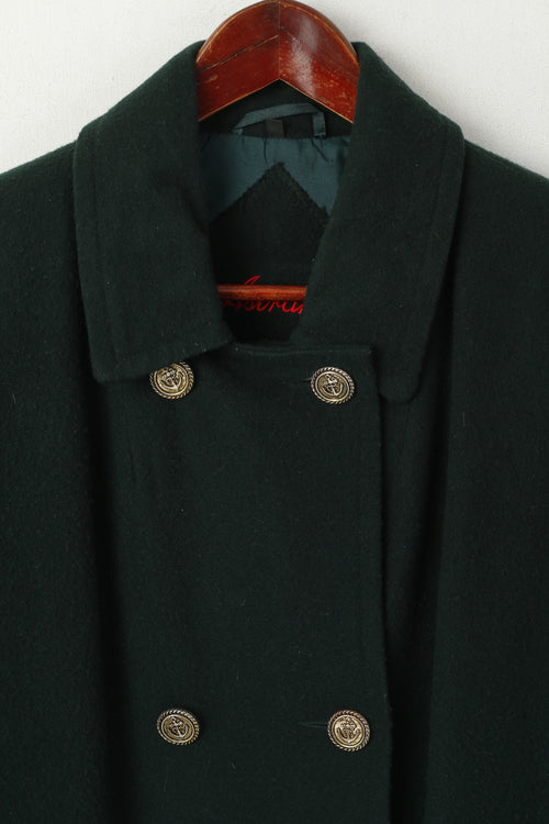 Astraka Femmes 16 XL Manteau Vert Laine vintage Double Breasted Veste Classique