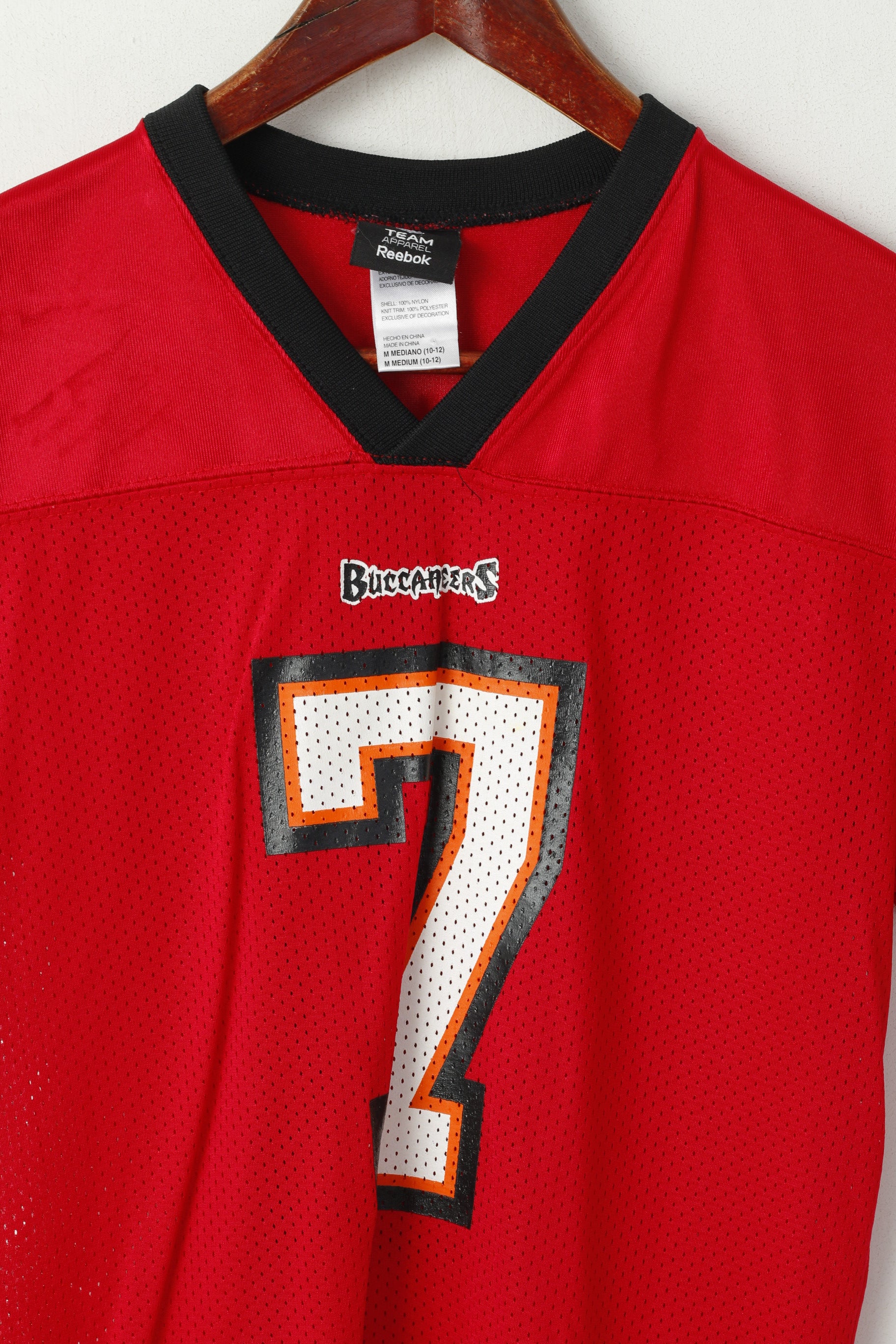 Reebok Boys 10 - 12 Age Shirt Red NFL Team Buccaneers Nylon Garcia #7 Top