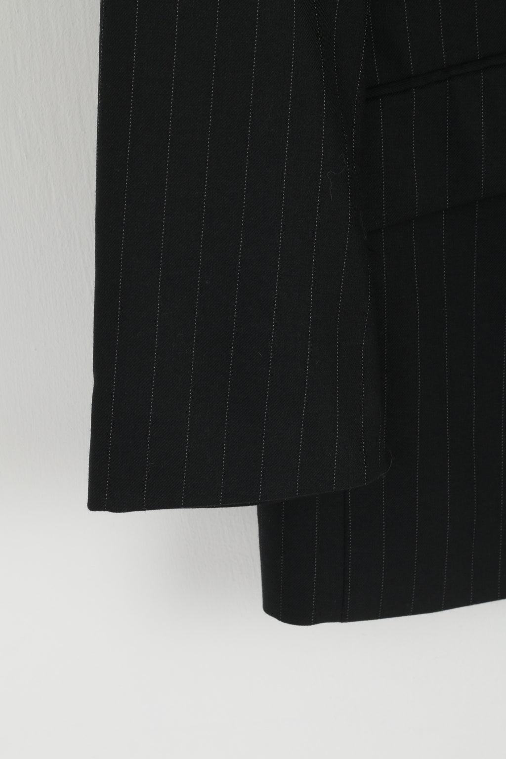 Lambretta Men 40" 102 Blazer Black Wool Striped Single Breasted Classic Jacket