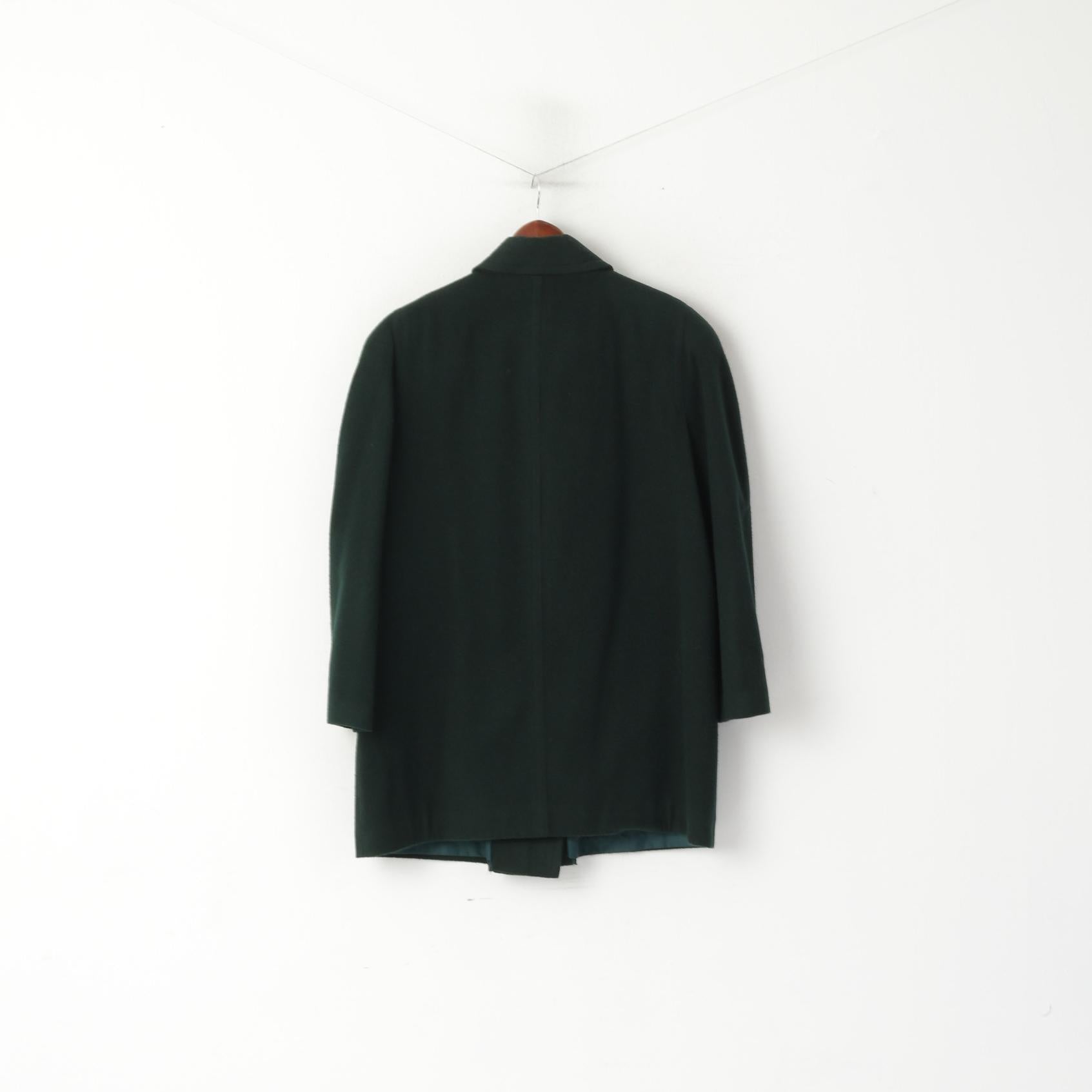 Astraka Femmes 16 XL Manteau Vert Laine vintage Double Breasted Veste Classique