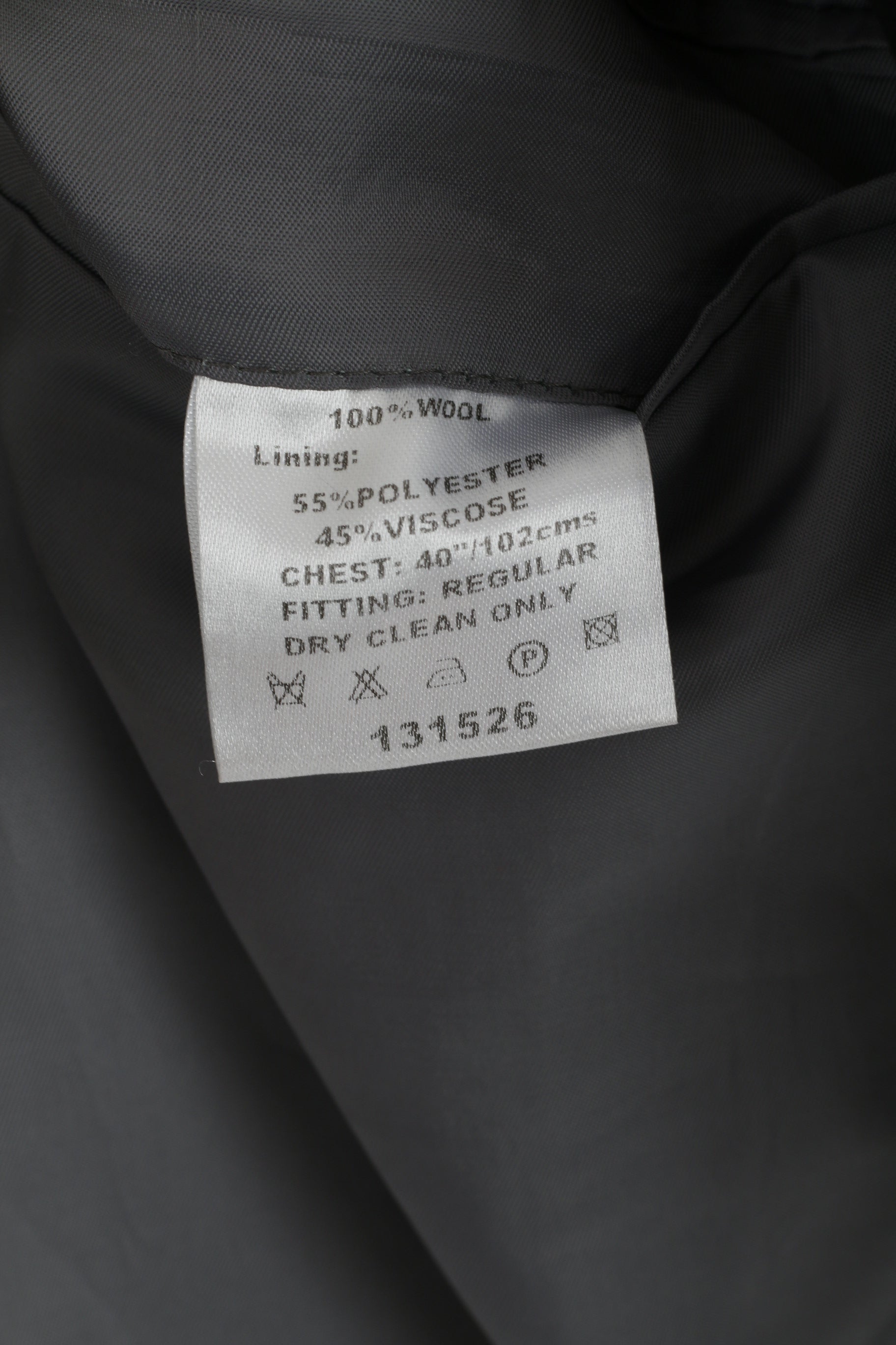 Lambretta Men 40" 102 Blazer Black Wool Striped Single Breasted Classic Jacket