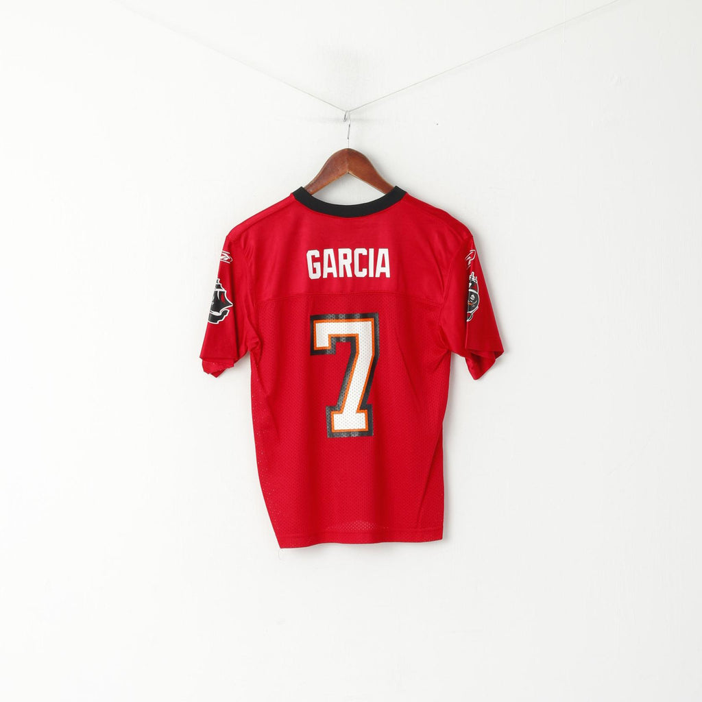 Maglia Reebok da ragazzo 10-12 anni rossa NFL Team Buccaneers Nylon Garcia #7 Top
