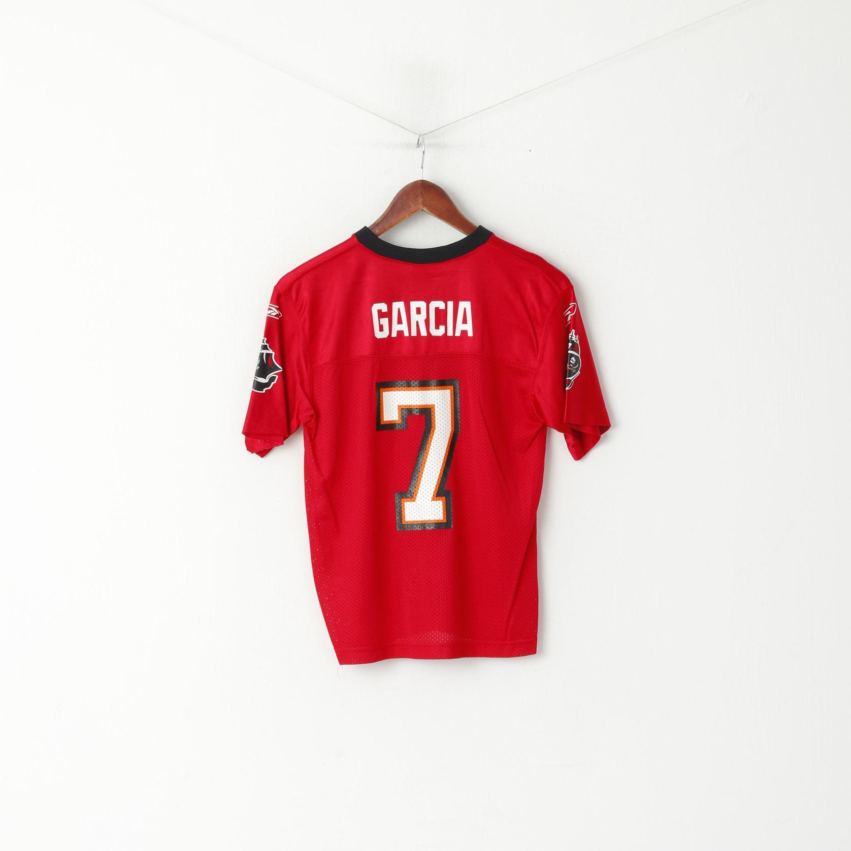 Reebok Boys 10 - 12 Age Shirt Red NFL Team Buccaneers Nylon Garcia #7 Top