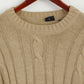 Camel Active Men XL Jumper Brown Wool Acrylic Blend Knit Classic Pullover Sweater