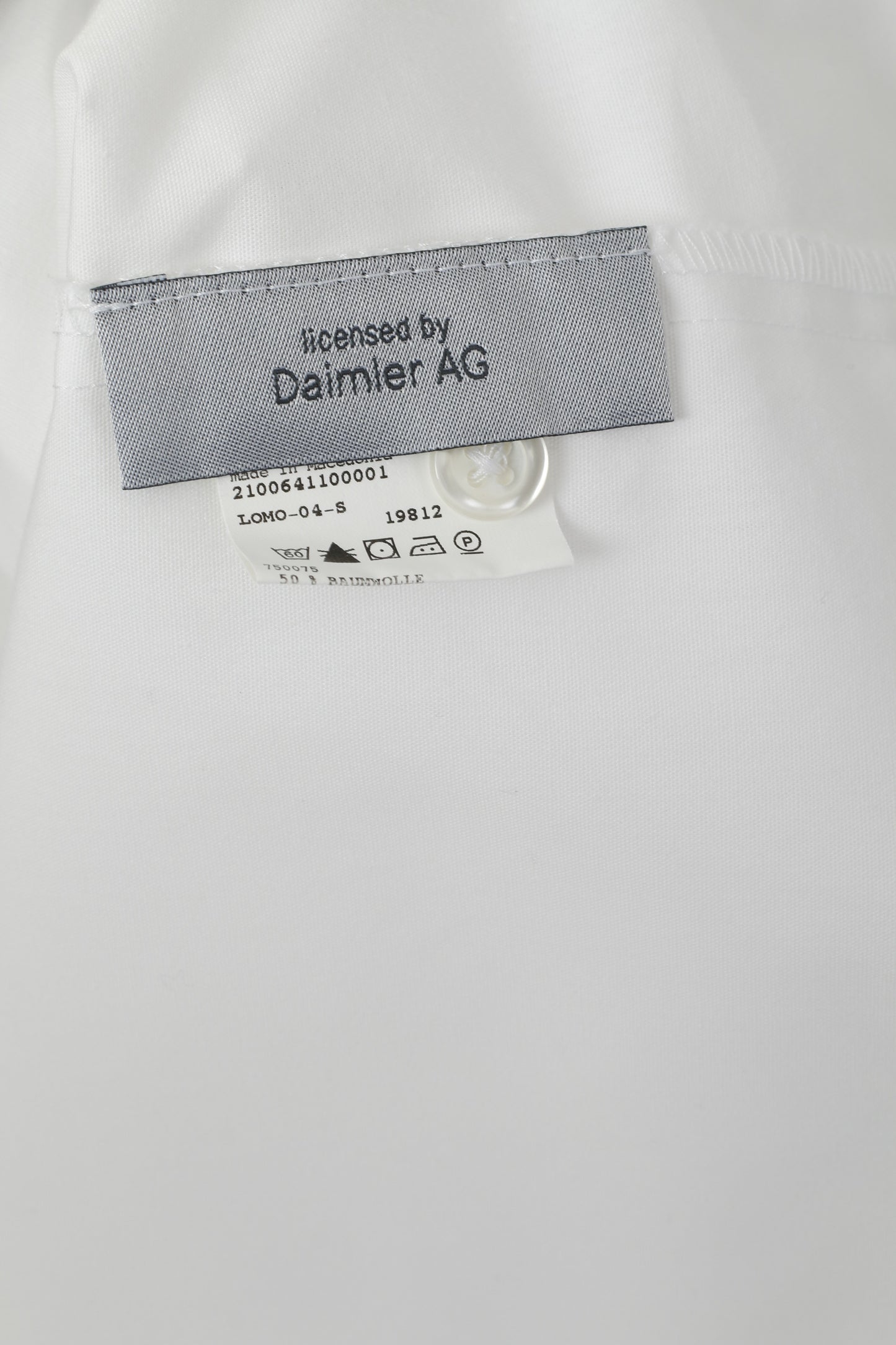 Mercedes Benz Men 38/40 L Casual Shirt White Cotton LogoLong Sleeve Top