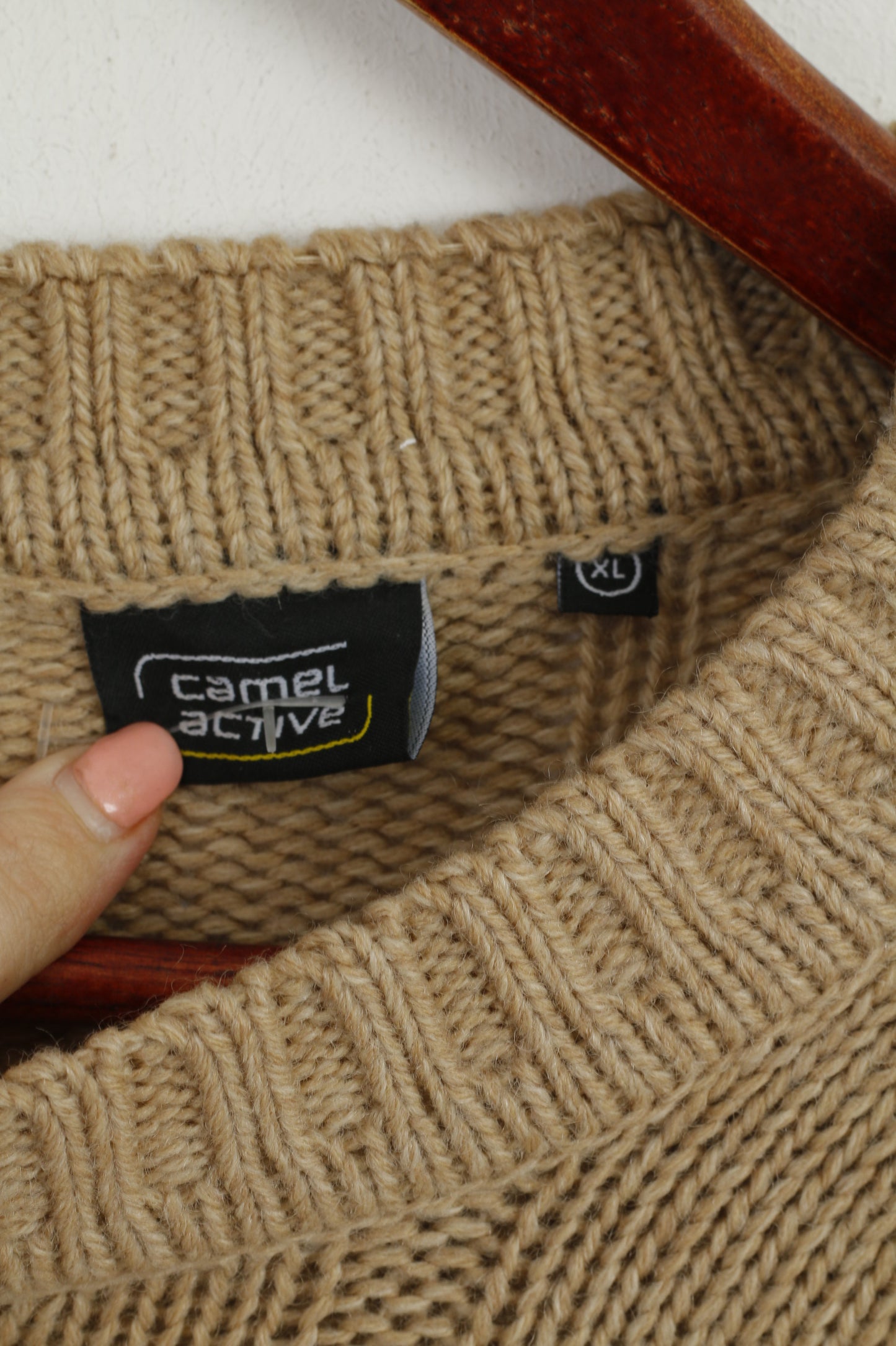 Camel Active Men Retrospect Blend Brown Acrylic Clothes Pullo Knit Jumper Wool – Classic XL