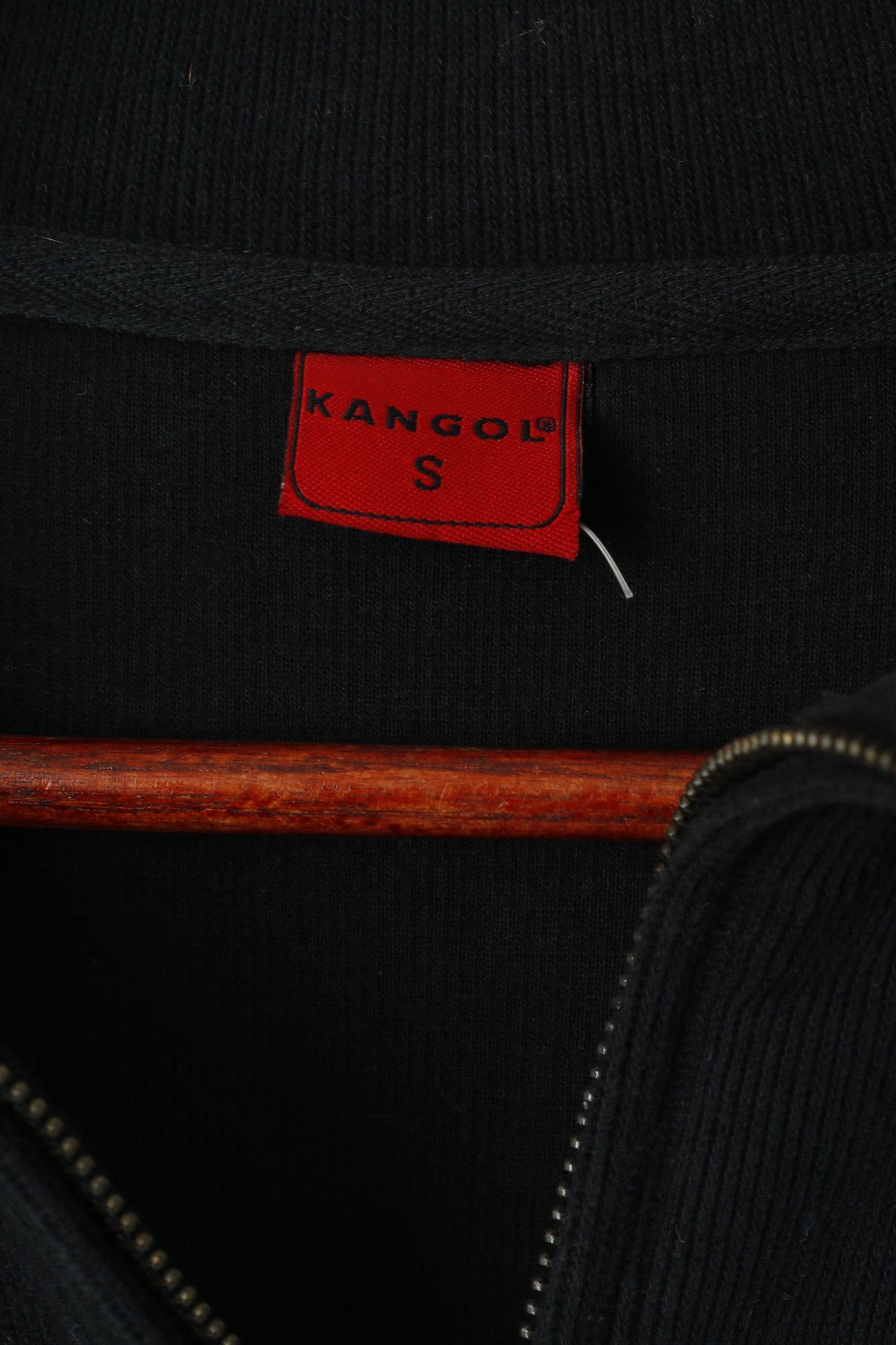 Kangol Men S Sweatshirt Black Pullover Cotton Vintage Zip Neck Sport Top