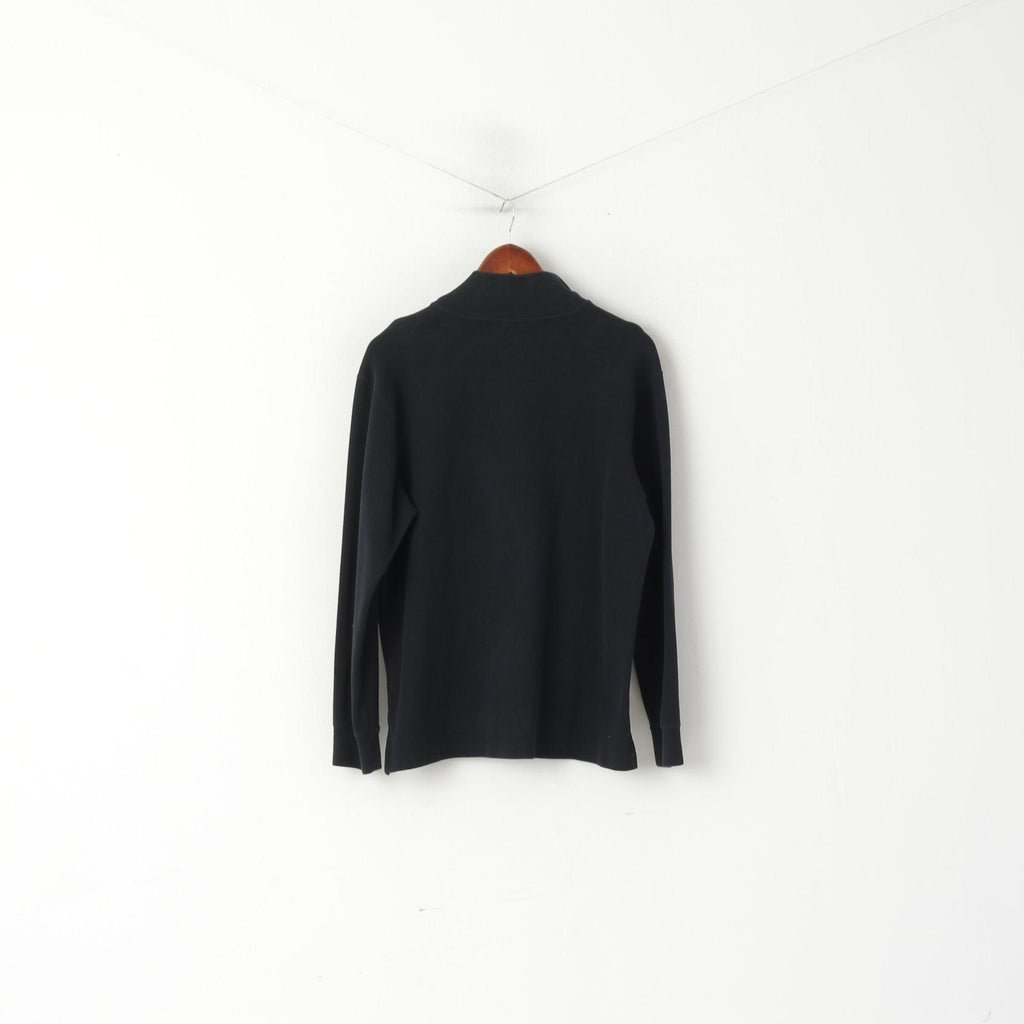 Kangol Men S Sweatshirt Black Pullover Cotton Vintage Zip Neck Sport Top