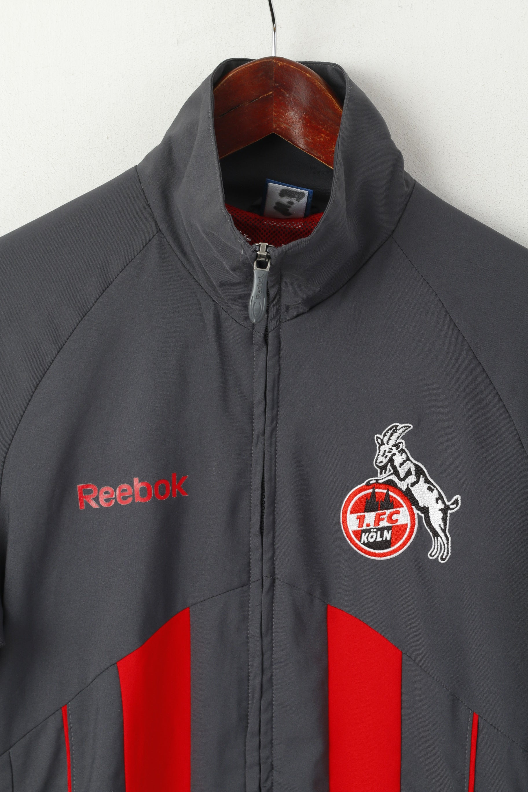 Giacca Reebok da uomo XS grigia 1. FC Köln Football Full Zip Sportwear Track Top