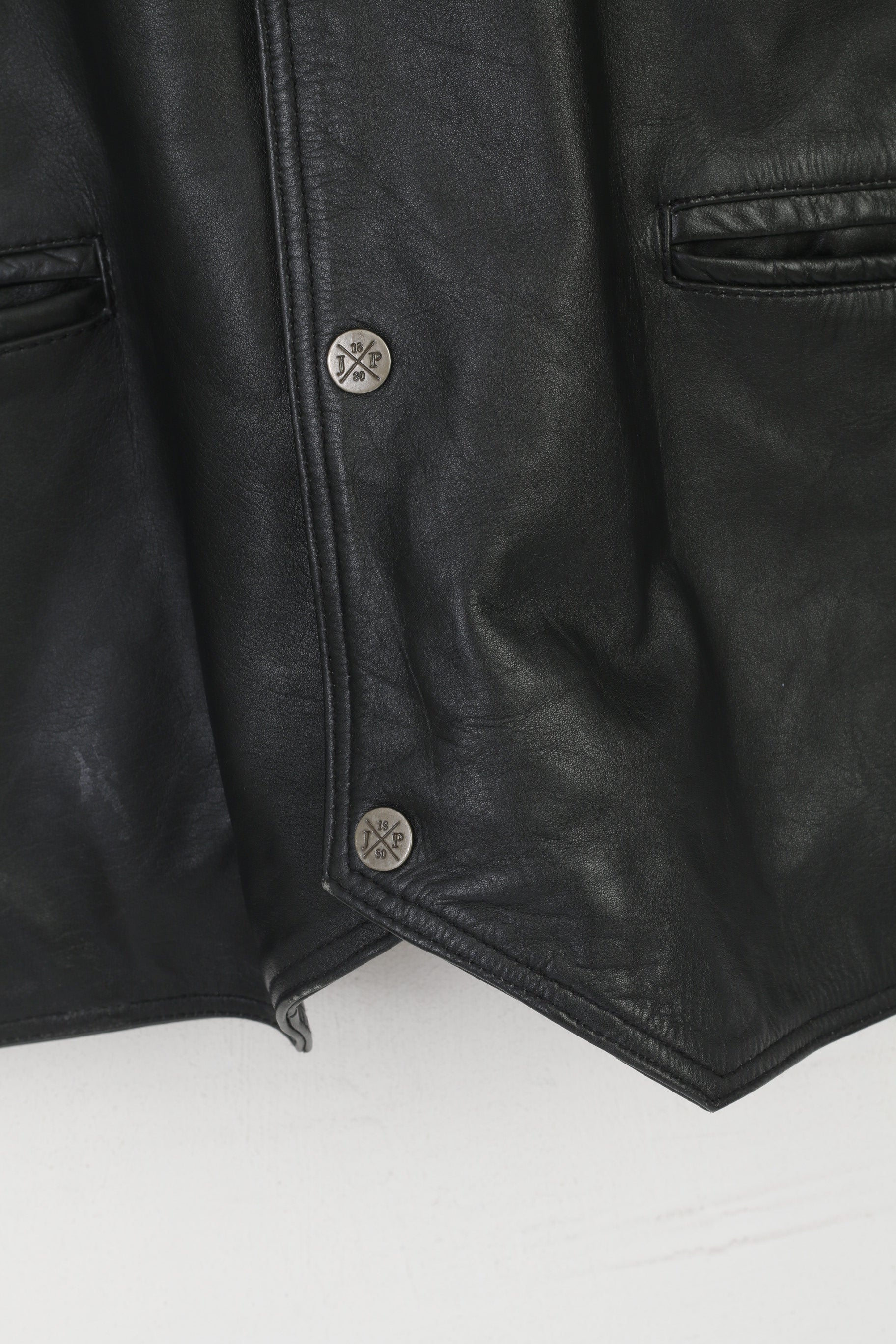 JP 1880 Men 6XL Waistcoat Black Leather Nappa Northern Brand Biker Vest