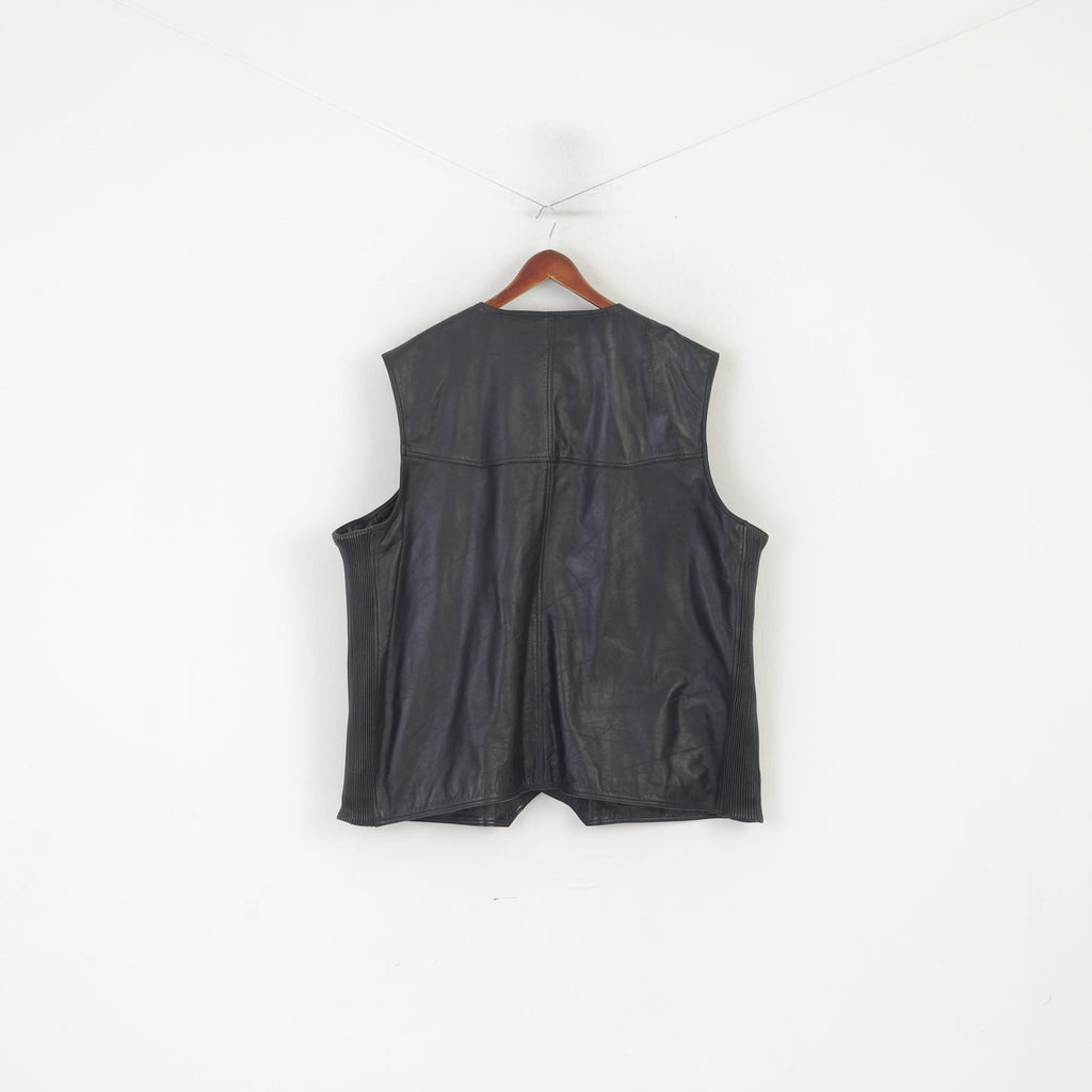 JP 1880 Men 6XL Waistcoat Black Leather Nappa Northern Brand Biker Vest