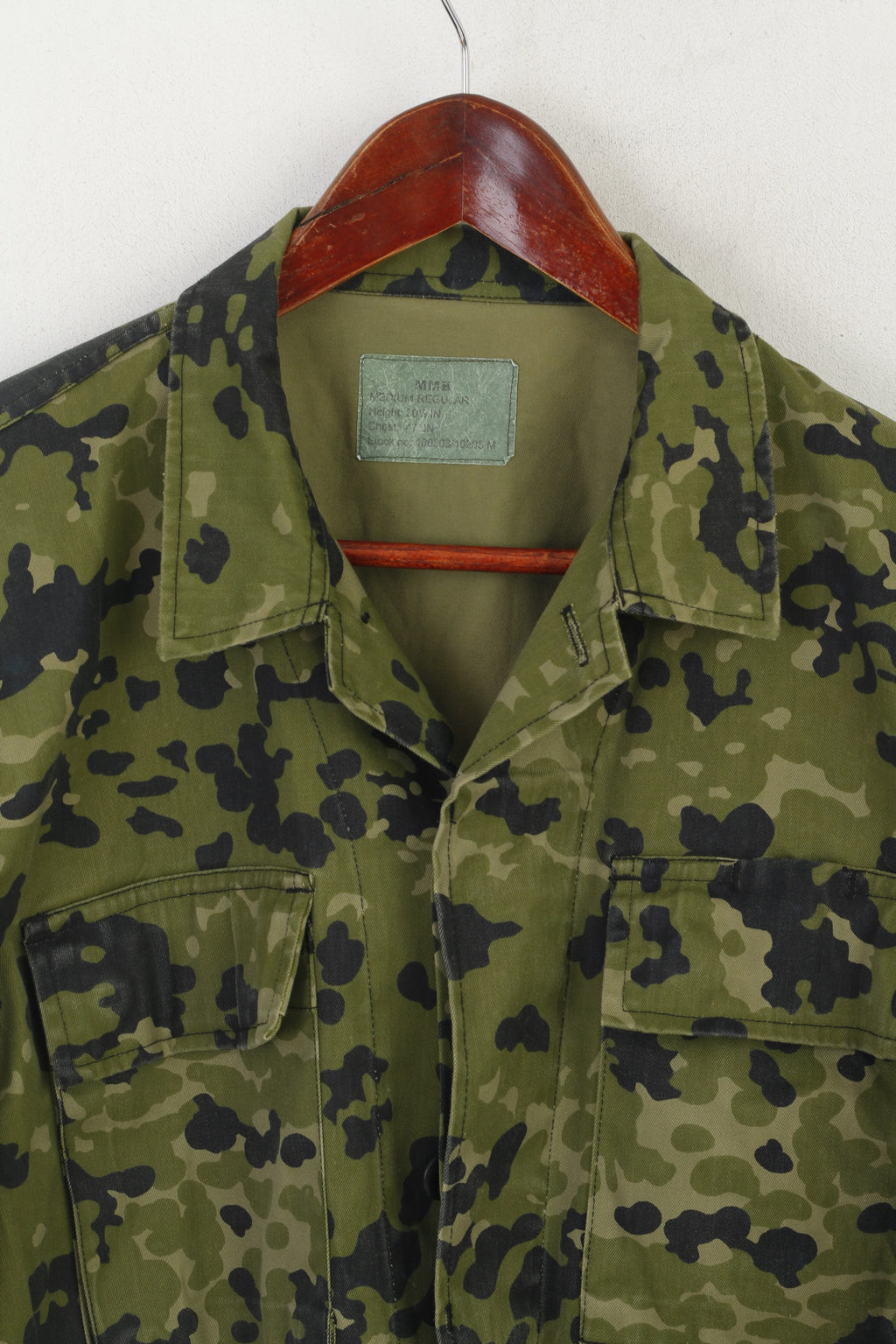 MMB Giacca da uomo M in cotone verde Moro Army Military Dansk Tarn Top con bottoni