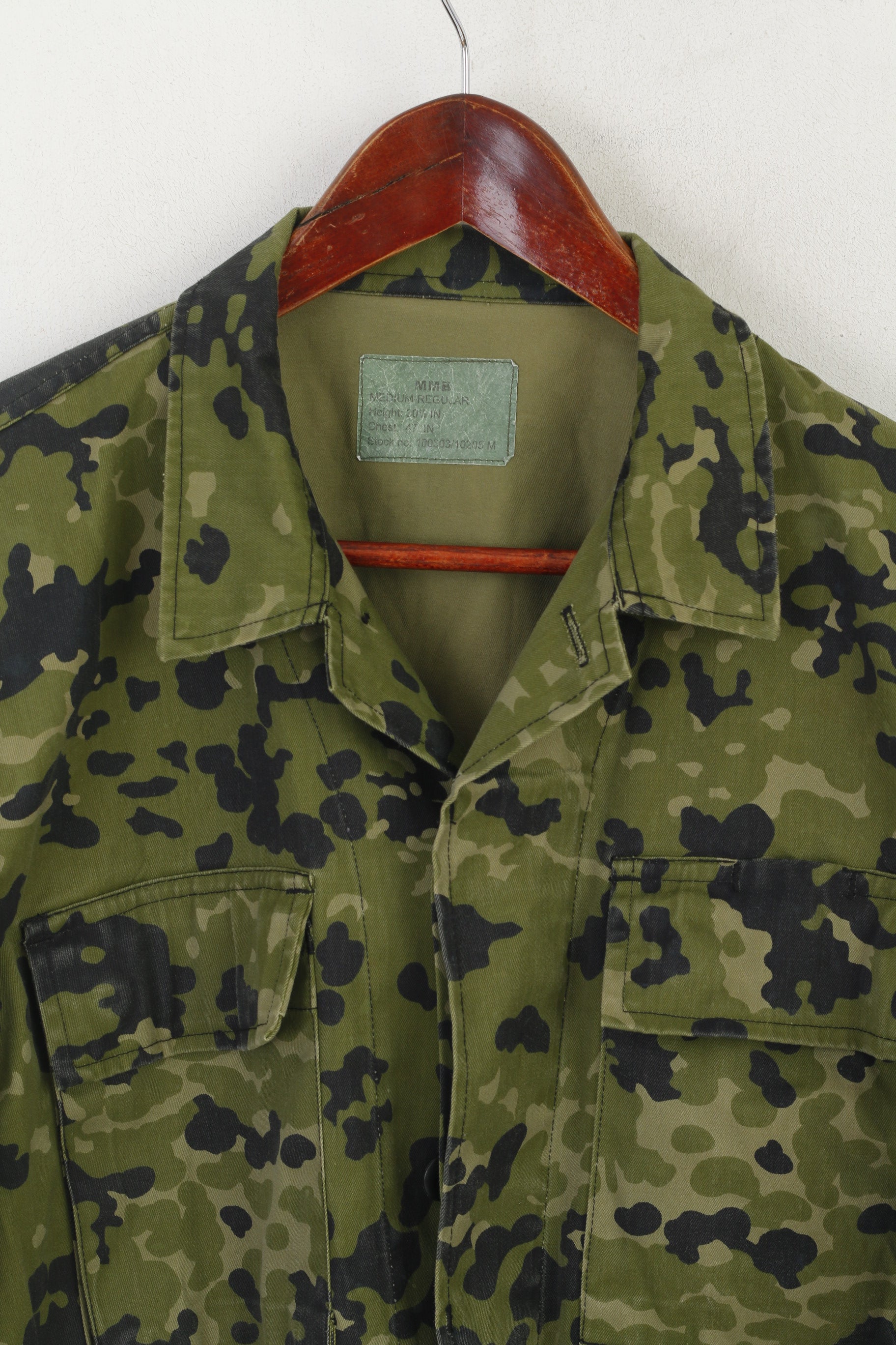 MMB Giacca da uomo M in cotone verde Moro Army Military Dansk Tarn Top con bottoni