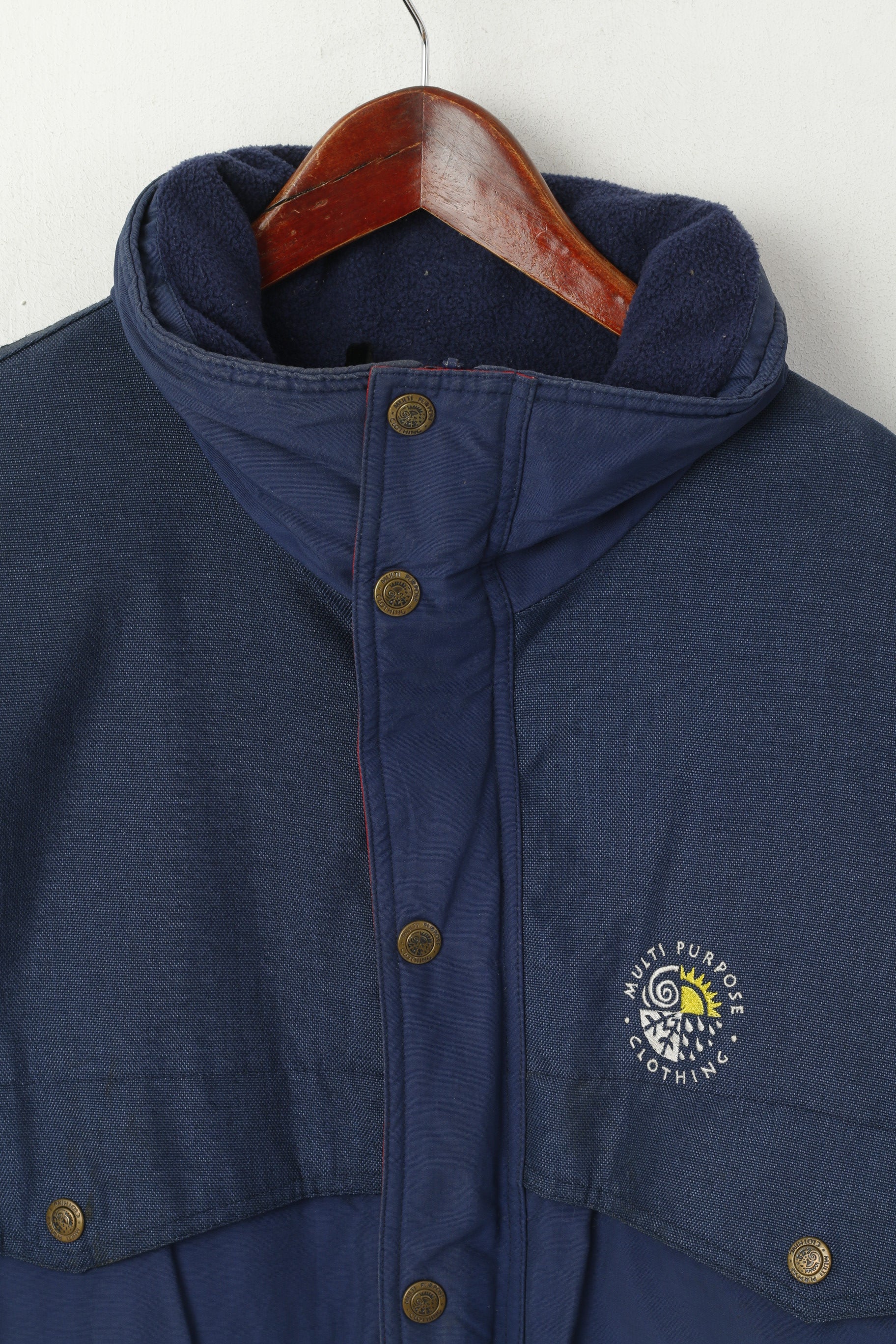 Abbigliamento multiuso Uomo M Giacca Navy Inverno Norvegia Cappuccio retrattile Vintage Top
