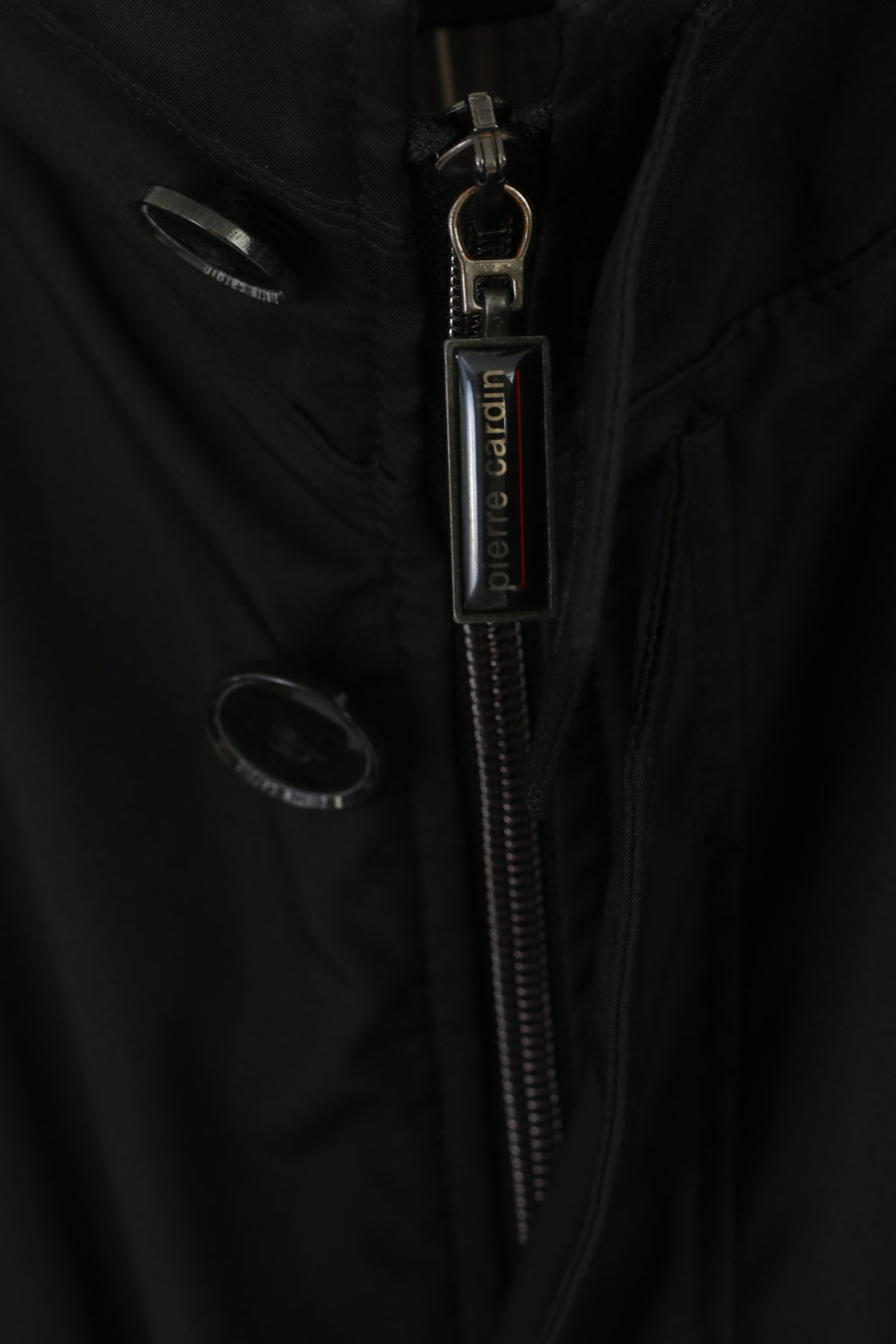 Pierre Cardin Uomo 56 XL Giacca lunga nera leggera con cerniera completa Cappotto casual classico