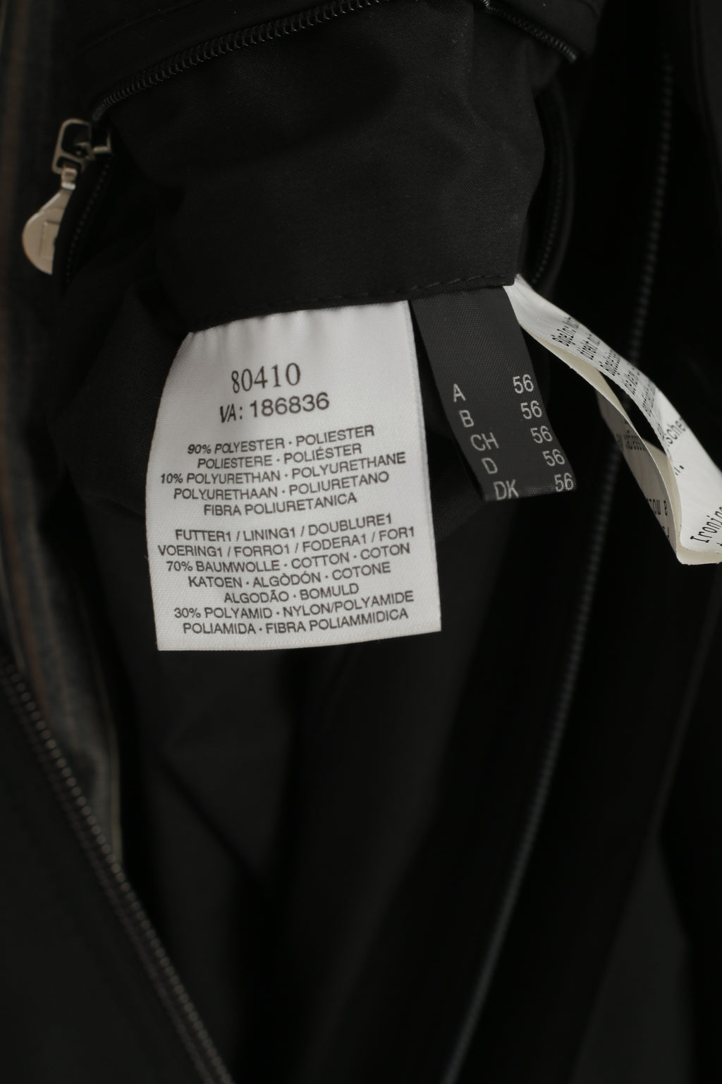 Pierre Cardin Uomo 56 XL Giacca lunga nera leggera con cerniera completa Cappotto casual classico