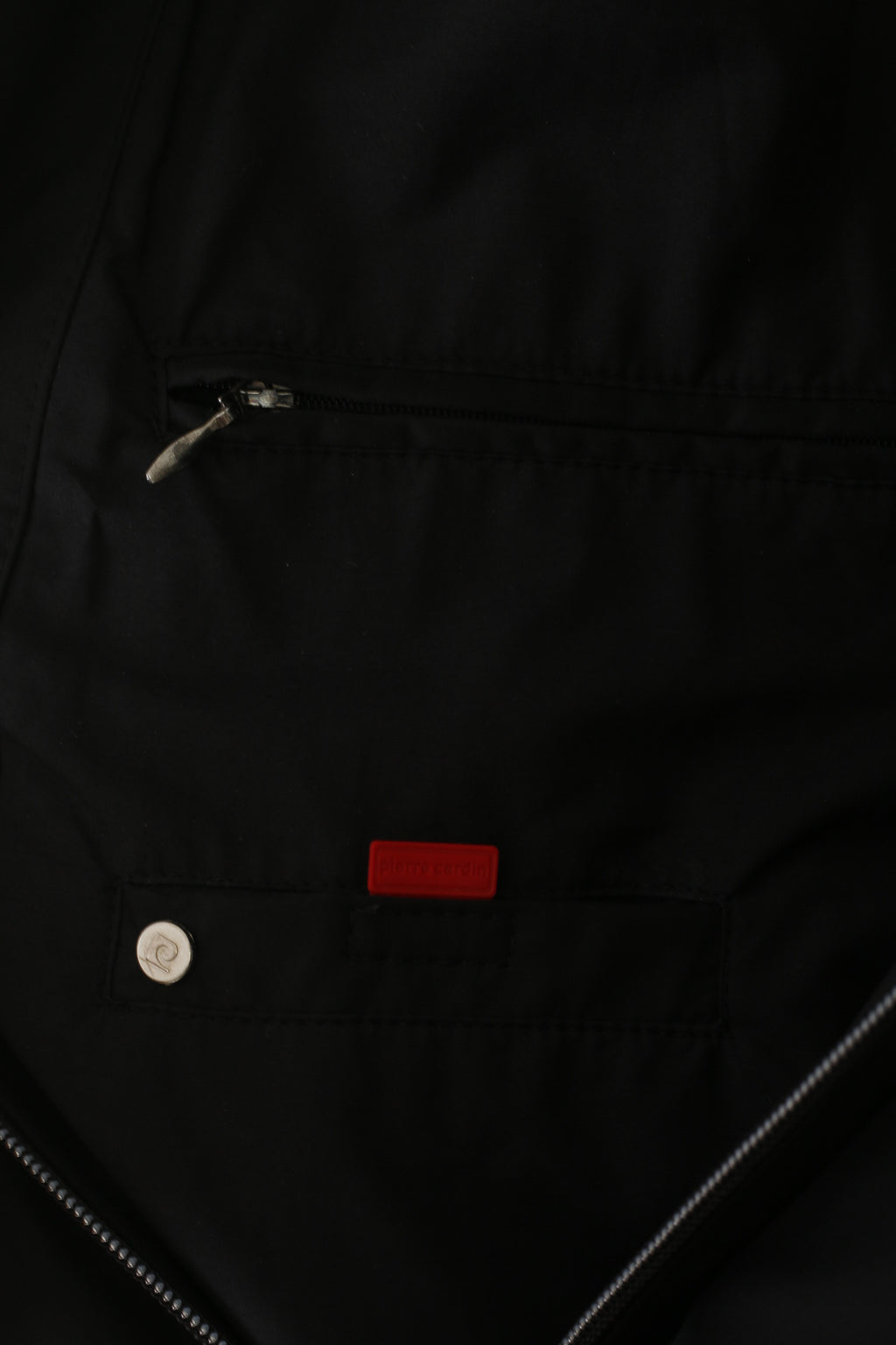 Pierre Cardin Uomo 56 XL Giacca lunga nera leggera con cerniera completa Cappotto casual classico