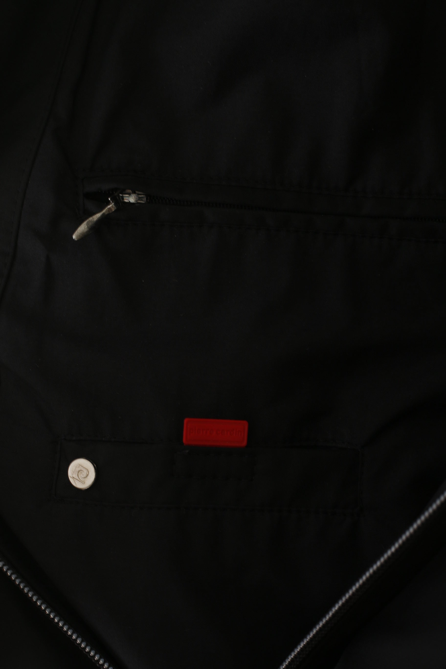 Pierre Cardin Uomo 56 XL Giacca lunga nera leggera con cerniera completa Cappotto casual classico