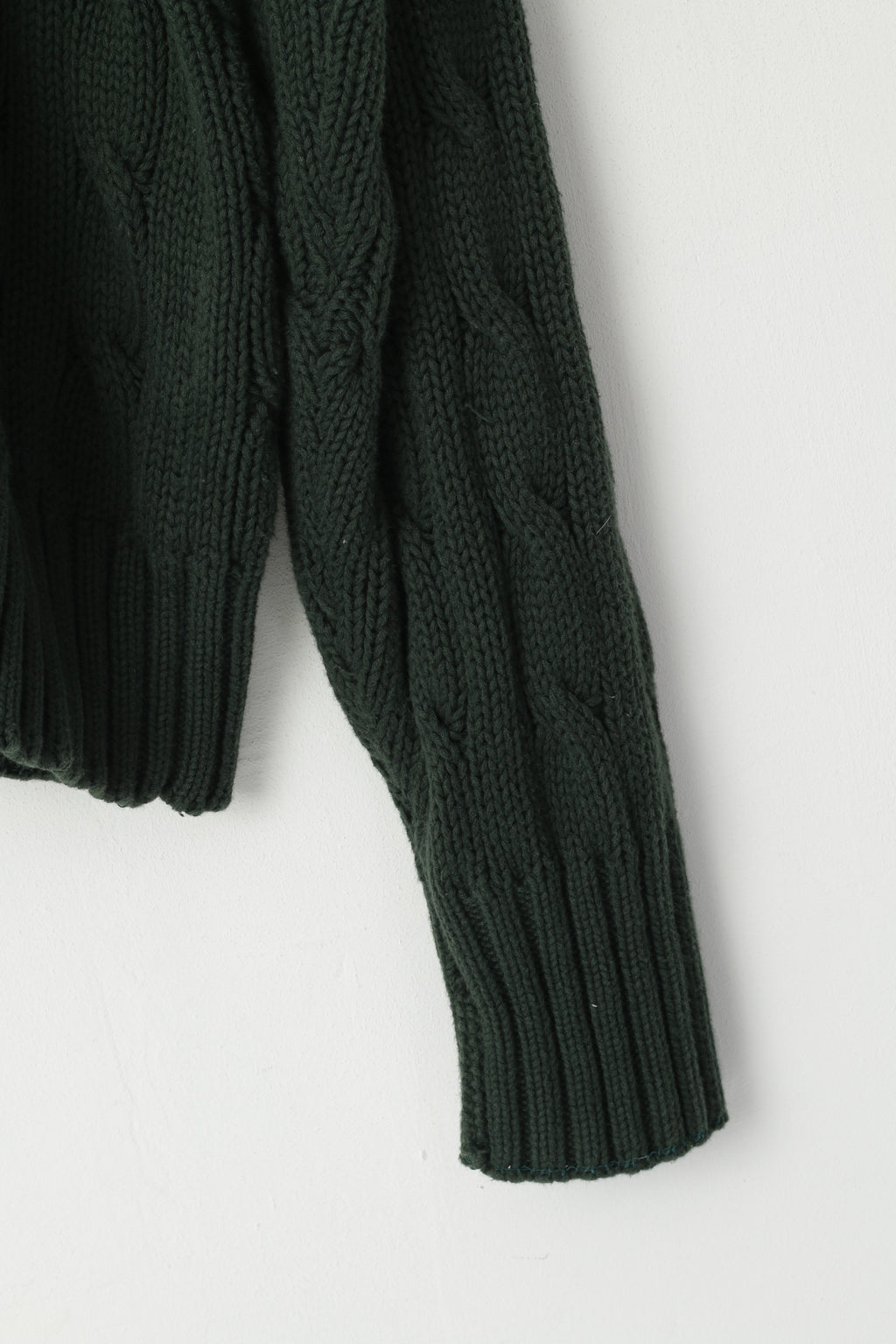 Polo di Ralph Lauren Uomo XXL Maglione verde a trecce in cotone lavorato a maglia maglione vintage