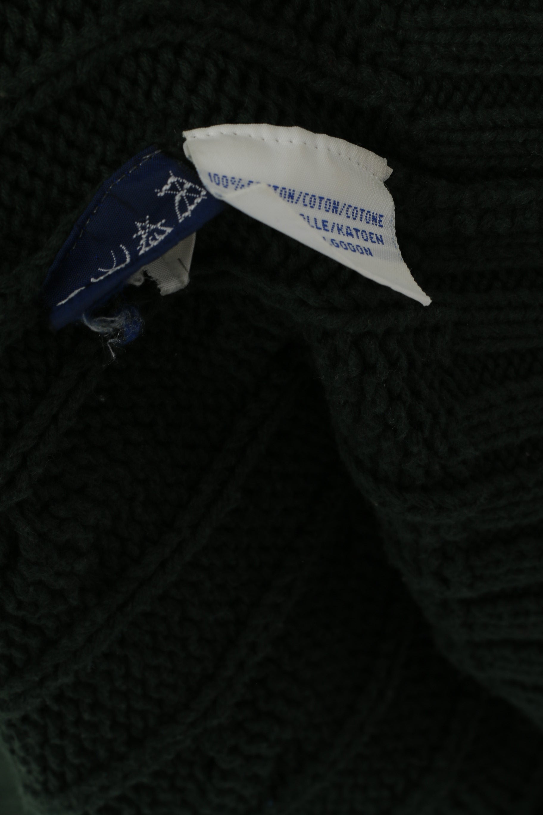 Polo di Ralph Lauren Uomo XXL Maglione verde a trecce in cotone lavorato a maglia maglione vintage