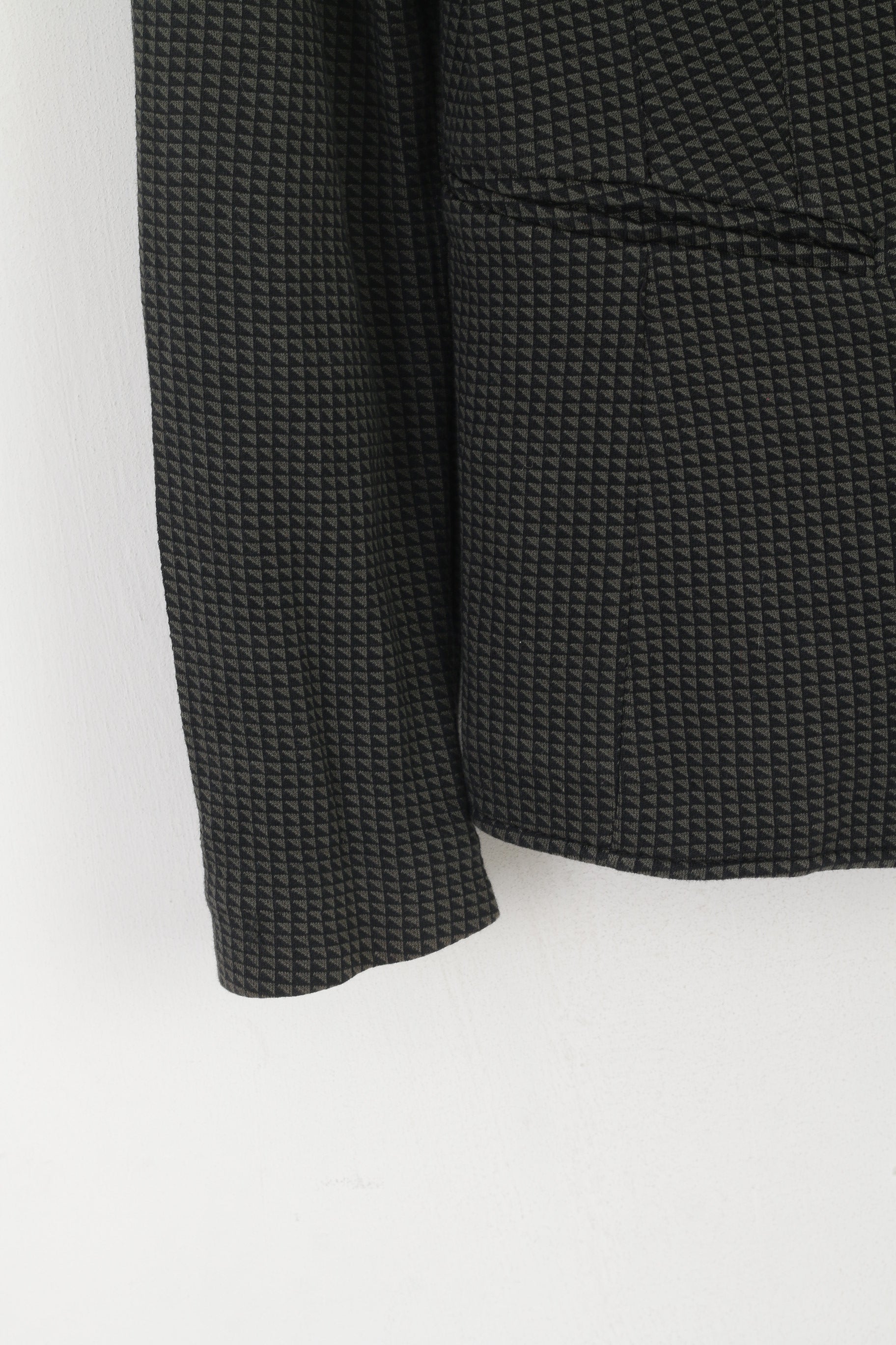 Armani Collezioni Women 48 L Blazer Green Cropped Cotton Shoulder Pads Italy Jacket