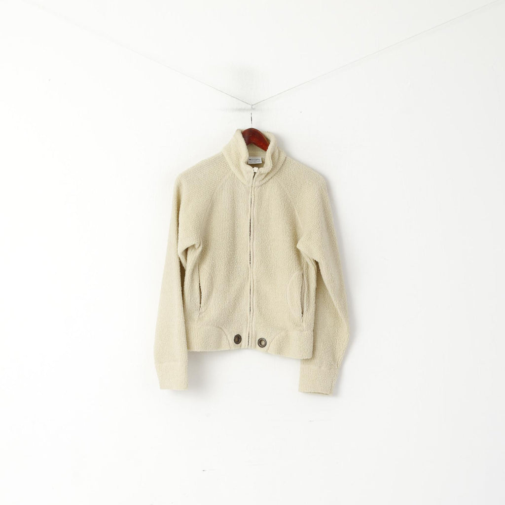 Champion Women L (M) Sweatshirt Beige Fleece Top Natural Scenic Trails retro Top