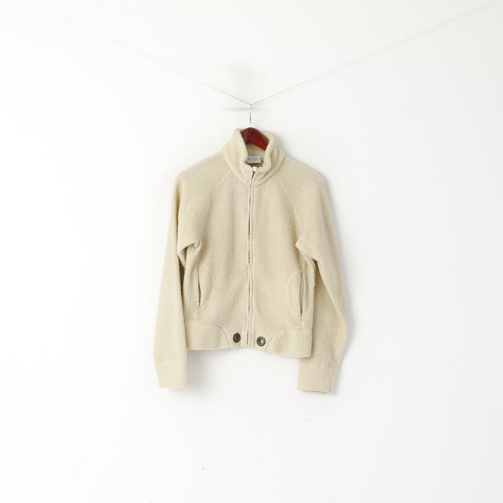 Felpa Champion da donna L (M) Top in pile beige Top retrò Natural Scenic Trails