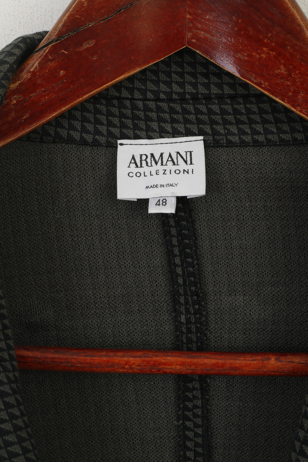 Armani Collezioni Giacca da donna 48 L Blazer verde con spalline corte in cotone e giacca italiana
