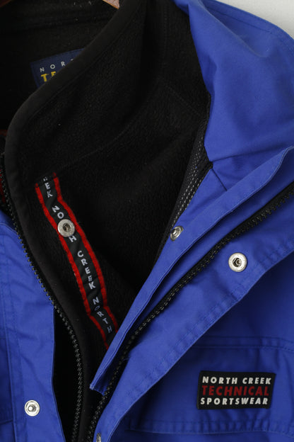 North Creek Technical Men L Veste Bleu Doublure Amovible Polaire Fermeture Éclair Complète Haut Extérieur