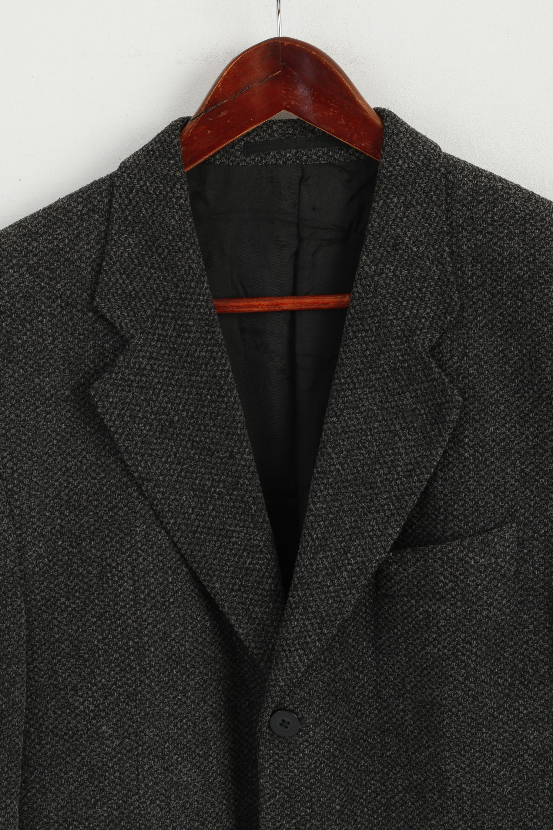 Rochas Paris Uomo 38 S Blazer Giacca monopetto in misto cotone grigio