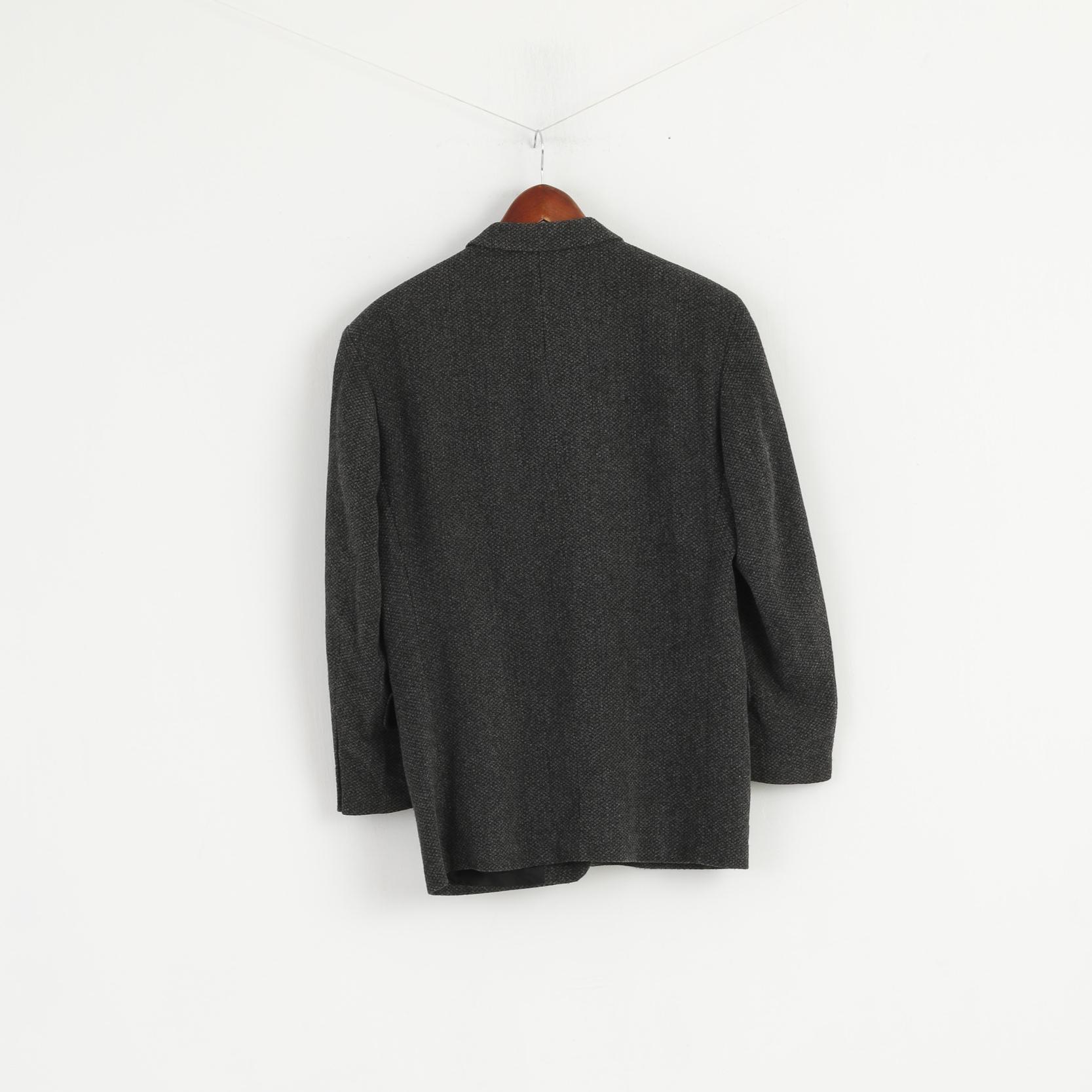 Rochas Paris Uomo 38 S Blazer Giacca monopetto in misto cotone grigio