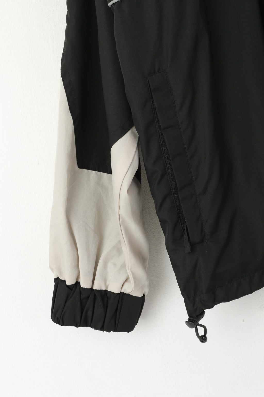 Stormberg Uomo L Giacca leggera Bomber nero beige con cerniera intera Abbigliamento sportivo