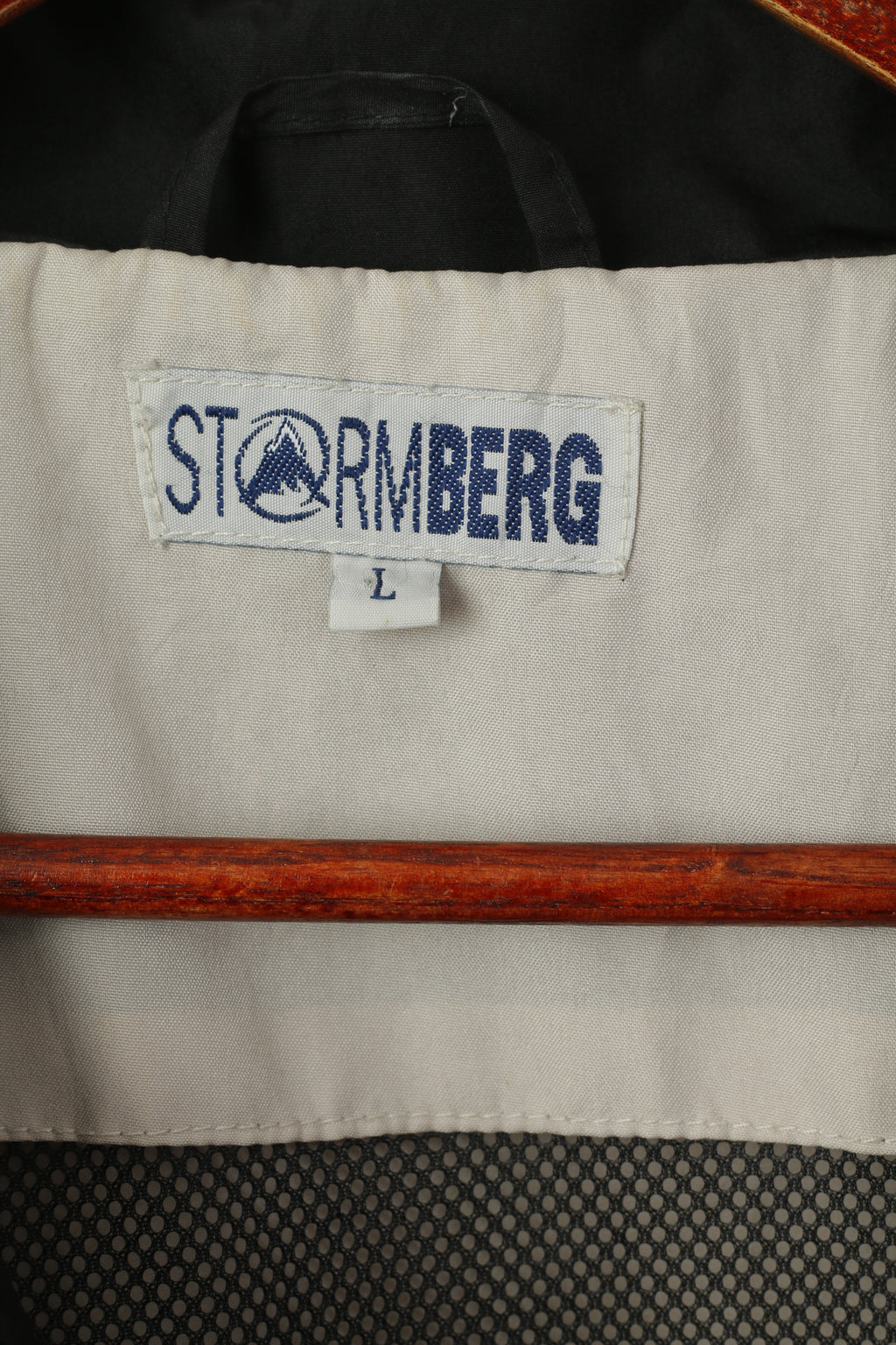 Stormberg Uomo L Giacca leggera Bomber nero beige con cerniera intera Abbigliamento sportivo