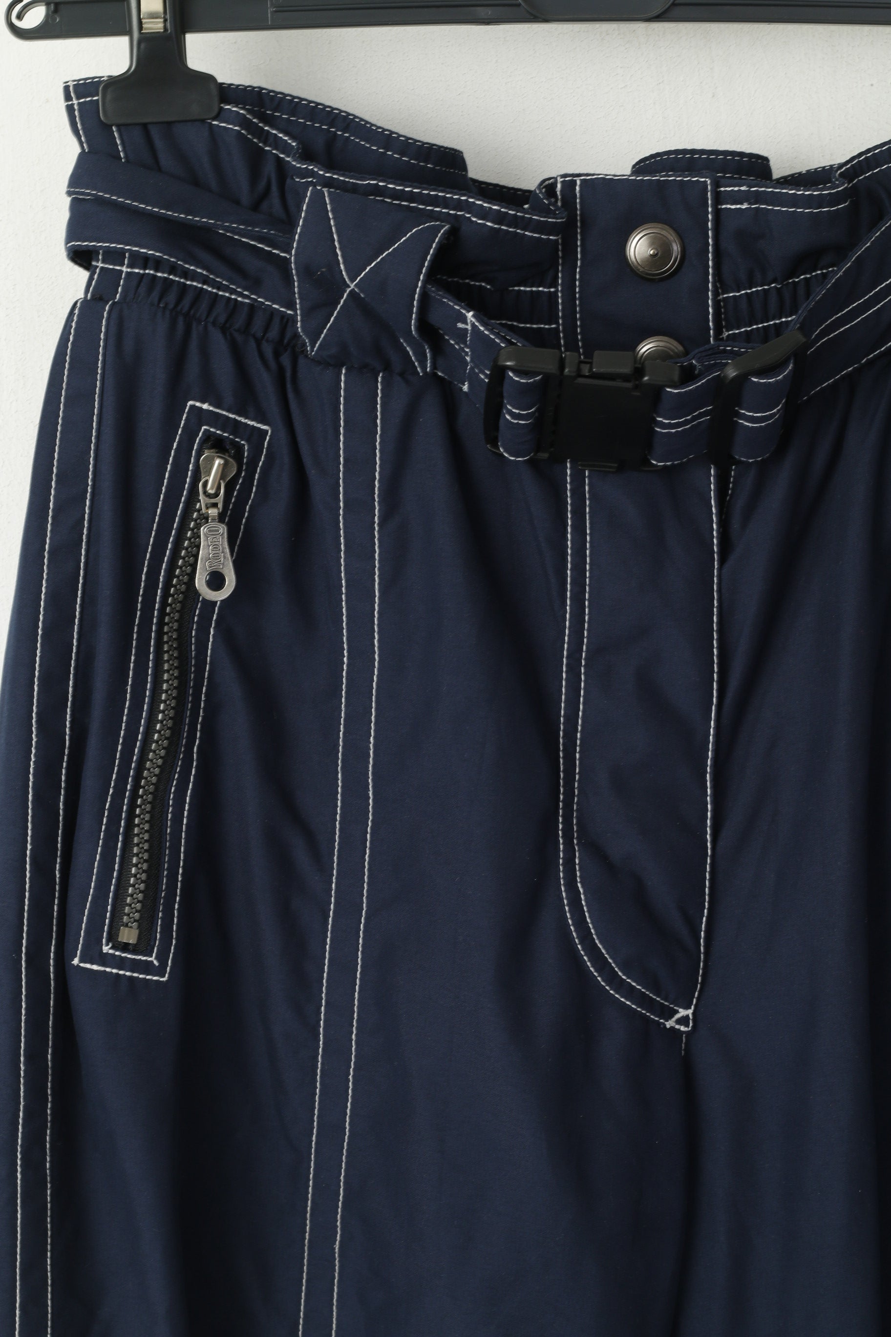 Rodeo by C&amp;A Pantalon de ski femme M Pantalon de snowboard bleu marine avec ceinture