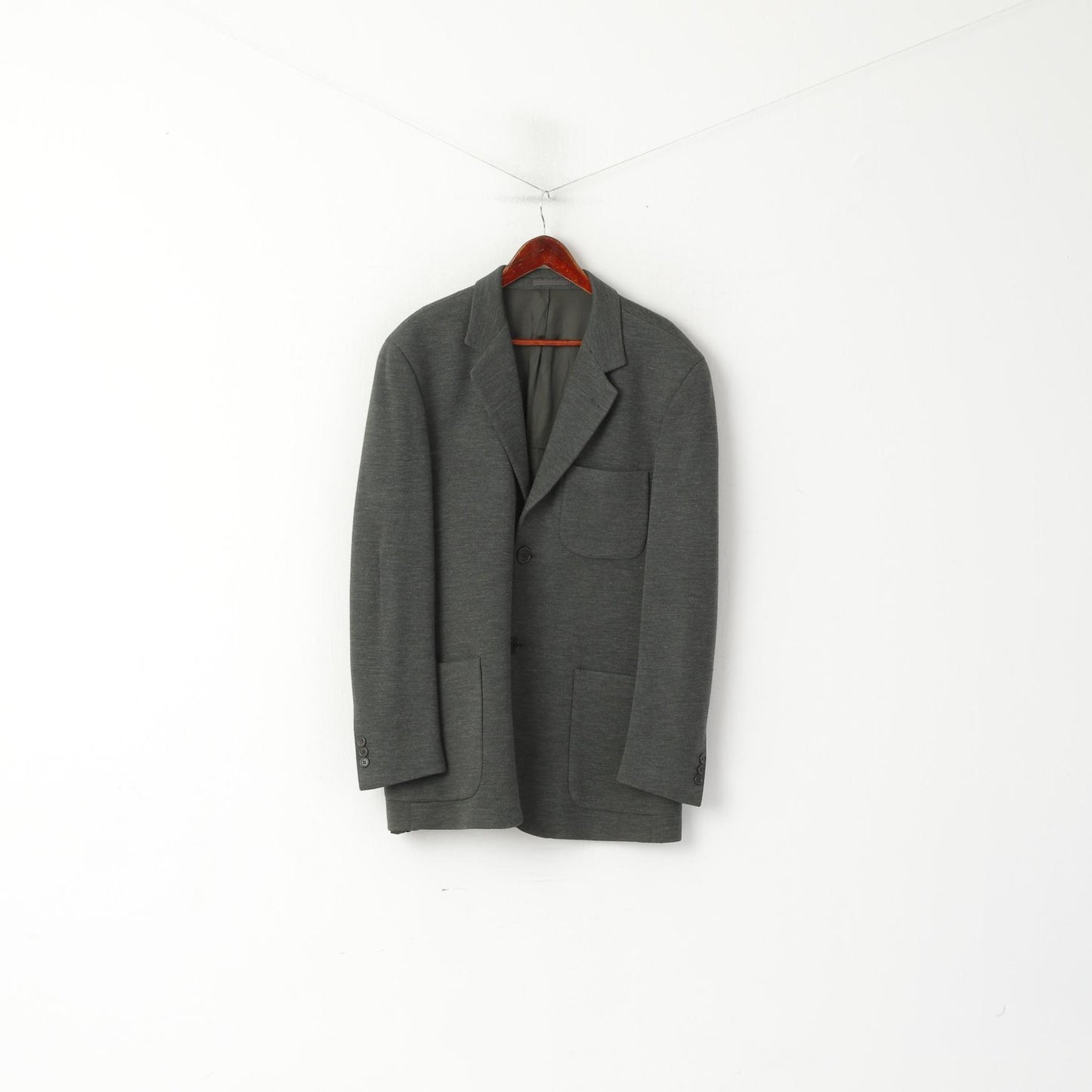 Paul Costelloe Men 42 52 Blazer Gray Wool Plain Classic Single Breasted Jacket