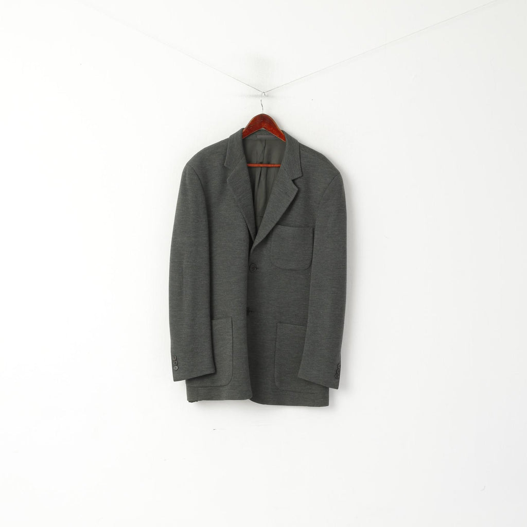 Paul Costelloe Men 42 52 Blazer Gray Wool Plain Classic Single Breasted Jacket