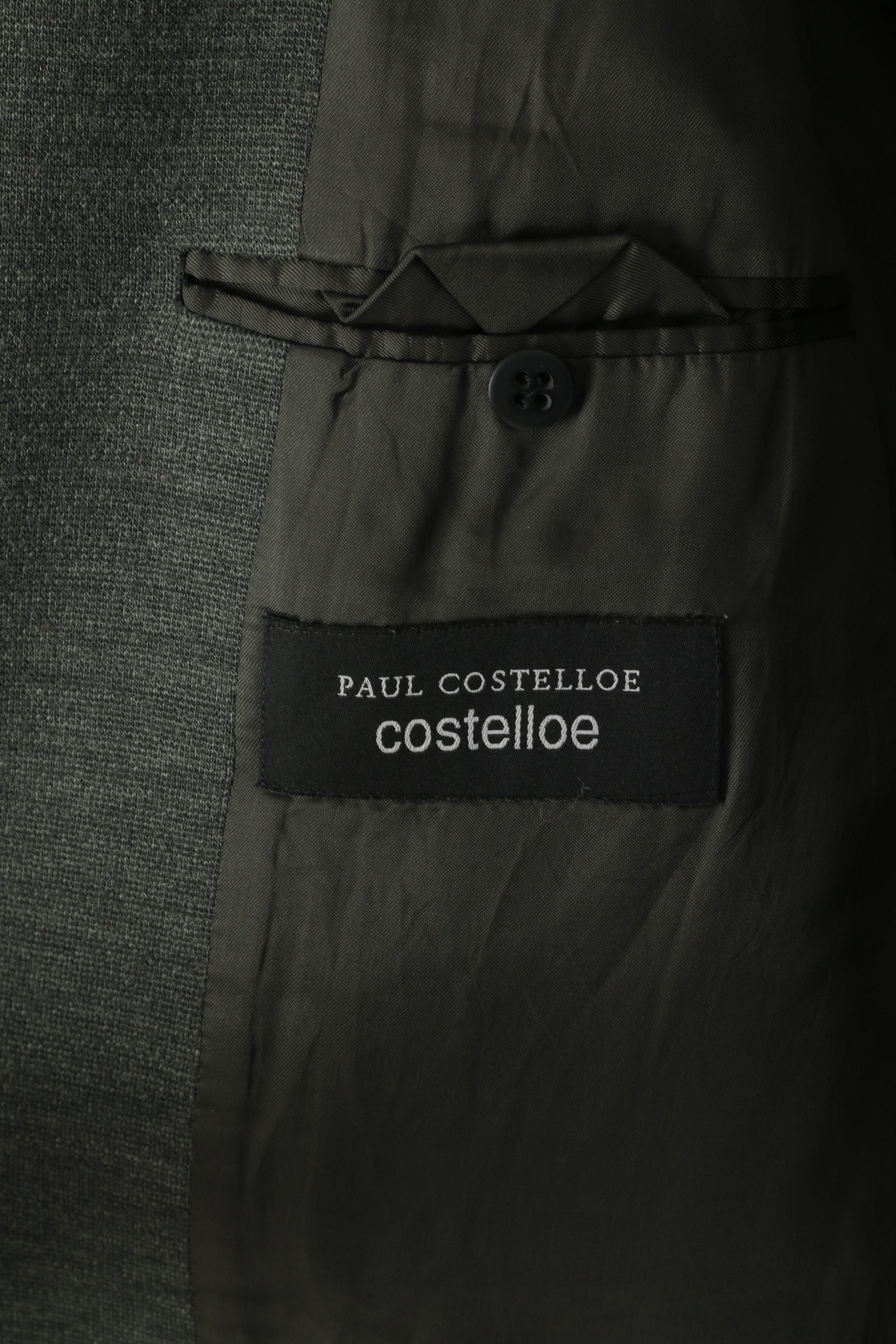 Paul Costelloe Men 42 52 Blazer Gray Wool Plain Classic Single Breasted Jacket