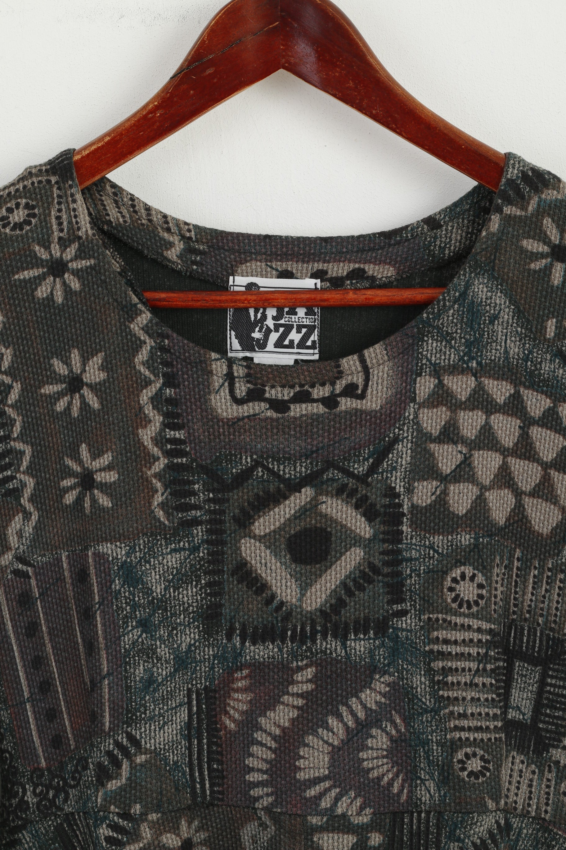 Jazz Collection Mini robe pour femme Vert imprimé Swing Skater Col rond