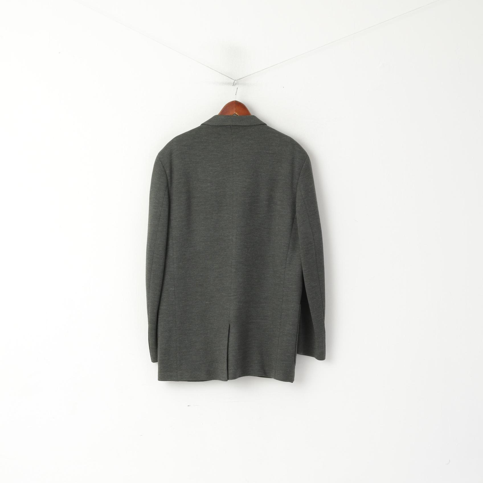 Paul Costelloe Men 42 52 Blazer Gray Wool Plain Classic Single Breasted Jacket