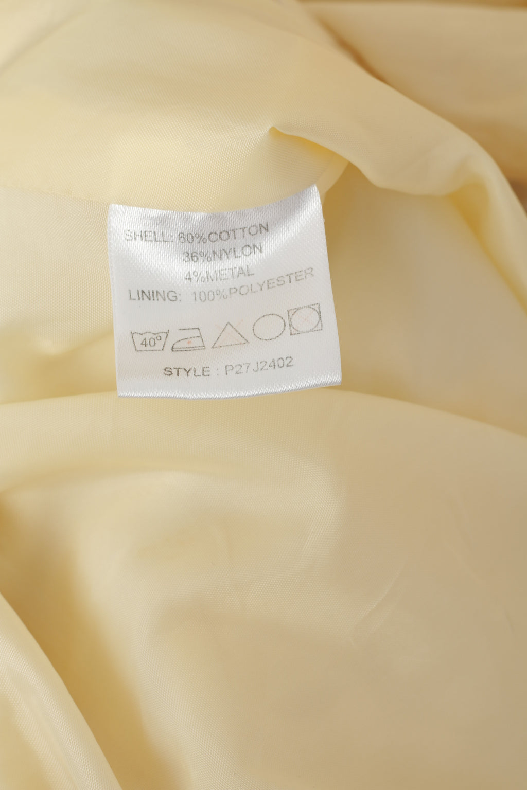 Choix personnel Femmes L Veste Écru Brillant Coton Métal Vintage Simple Boutonnage Haut