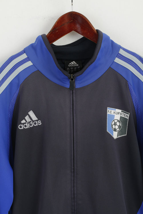 Adidas FC Kufstein Hommes M Sweatshirt Bleu Fermeture Éclair Complète Football Club Survêtement