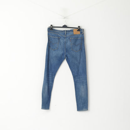Levi's Uomo W 34 L 32 Pantaloni Jeans Blu Denim 510 Pantaloni Slim Skinny Fit