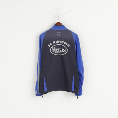 Adidas F.C. Kufstein Men M Sweatshirt Blue Full Zipper Football Club Track Top