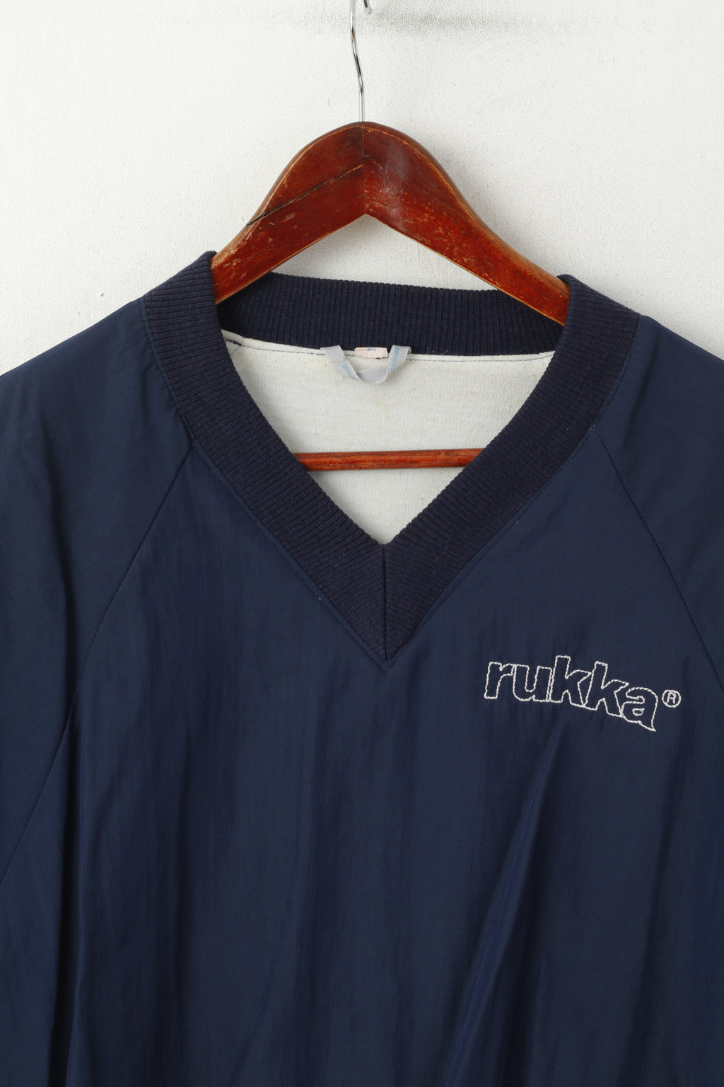 Rukka Hommes M Pull Veste Marine Vintage Col en V Finlande Sportswear Outdoor Top