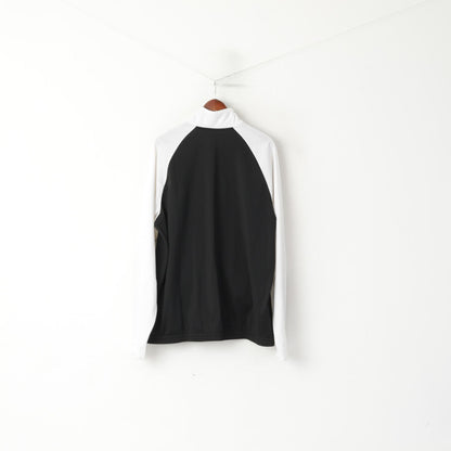 Puma Men XL Sweatshirt Black White Shiny Full Zipper Sport Vintage Track Top