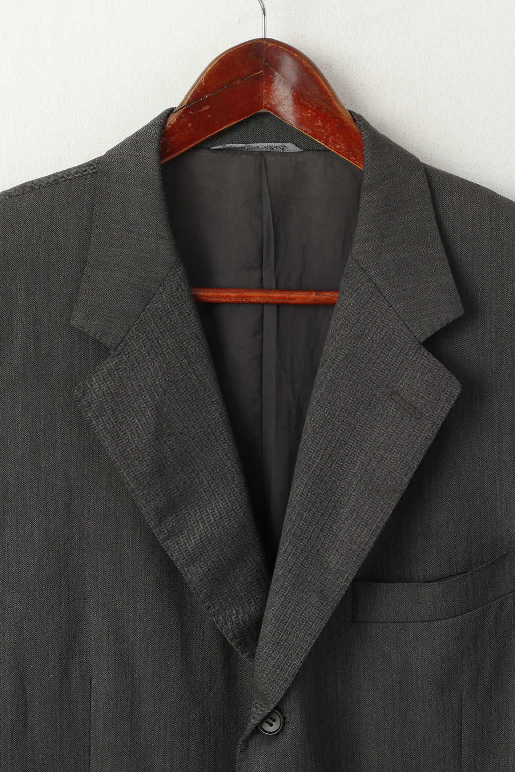 Canali Men 56 46 Blazer Gray Vintage Wool Burki Super 120's Single Breasted Jacket