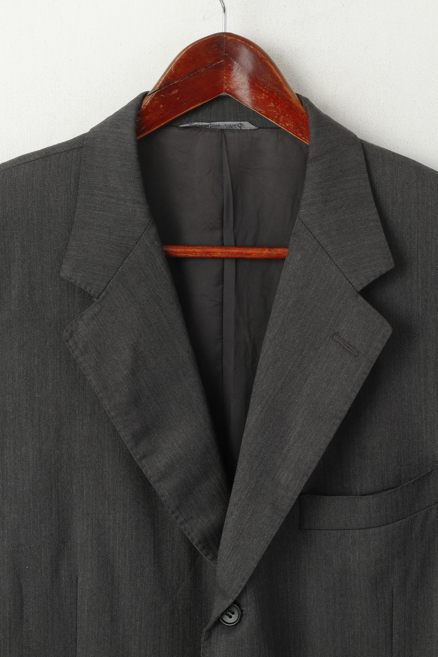 Canali Men 56 46 Blazer Gray Vintage Wool Burki Super 120's Single Breasted Jacket